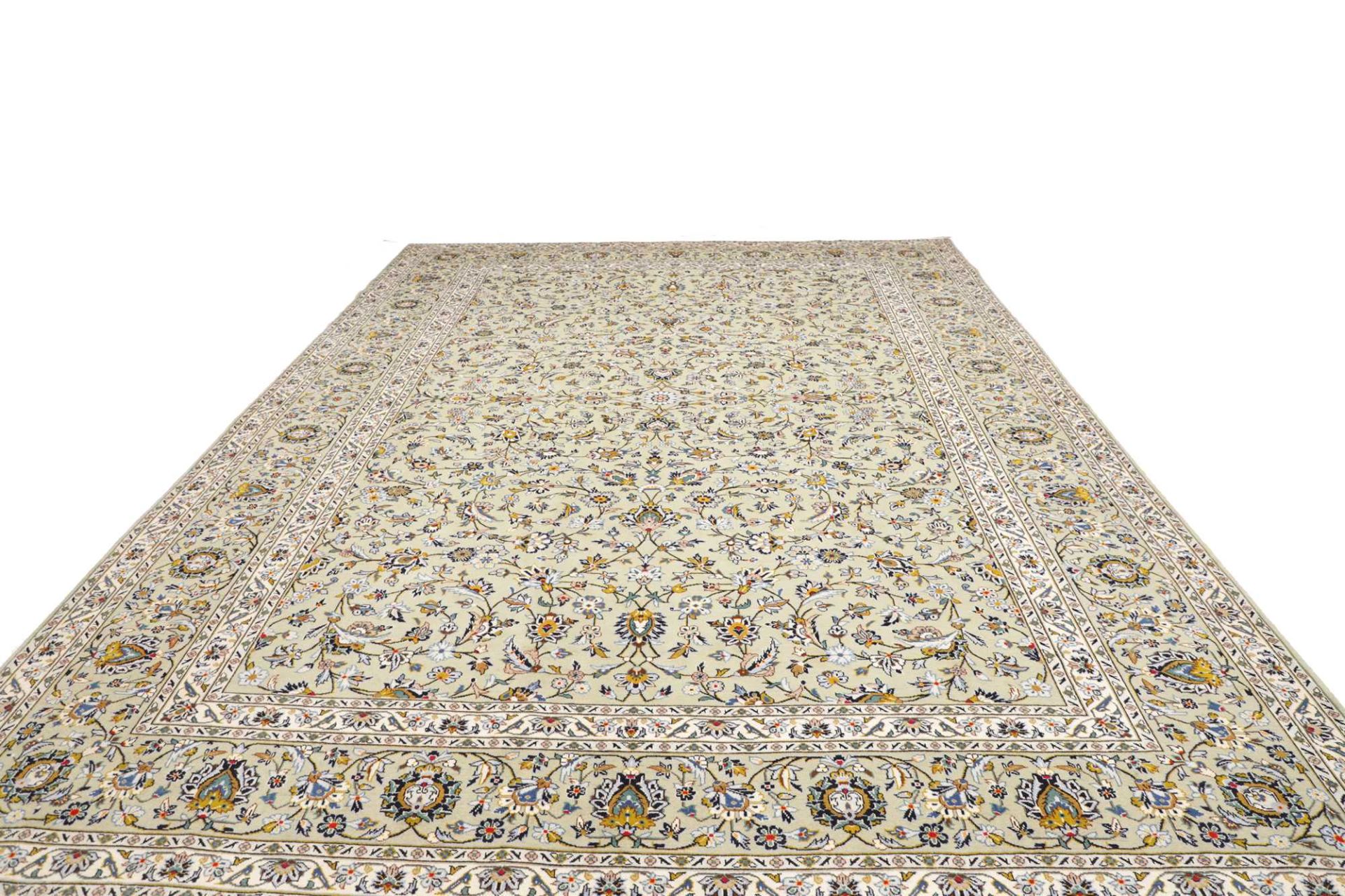 Handgeknüpfter Kashan Perserteppich, 311 × 411 cm, Wolle