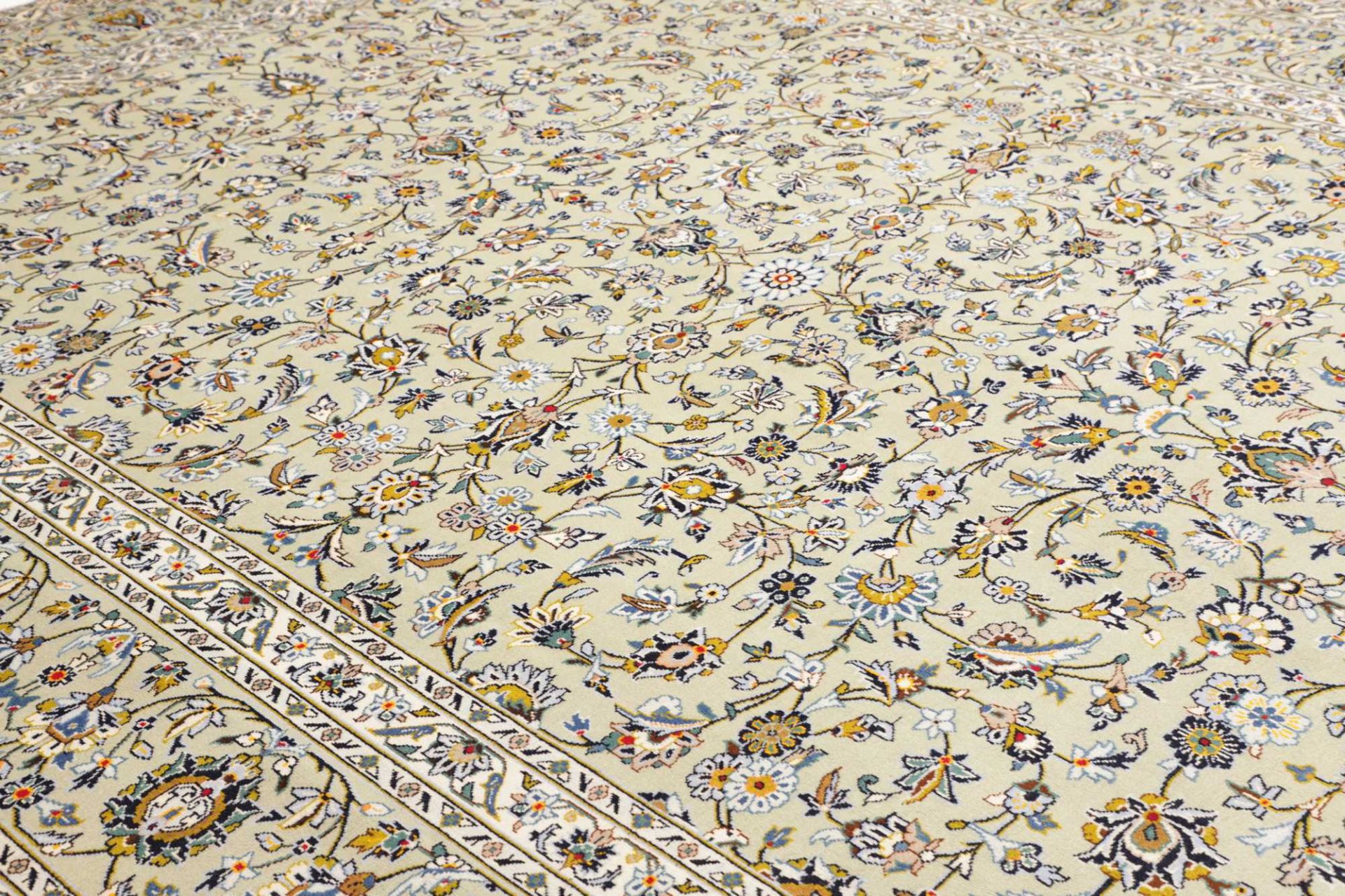 Handgeknüpfter Kashan Perserteppich, 311 × 411 cm, Wolle