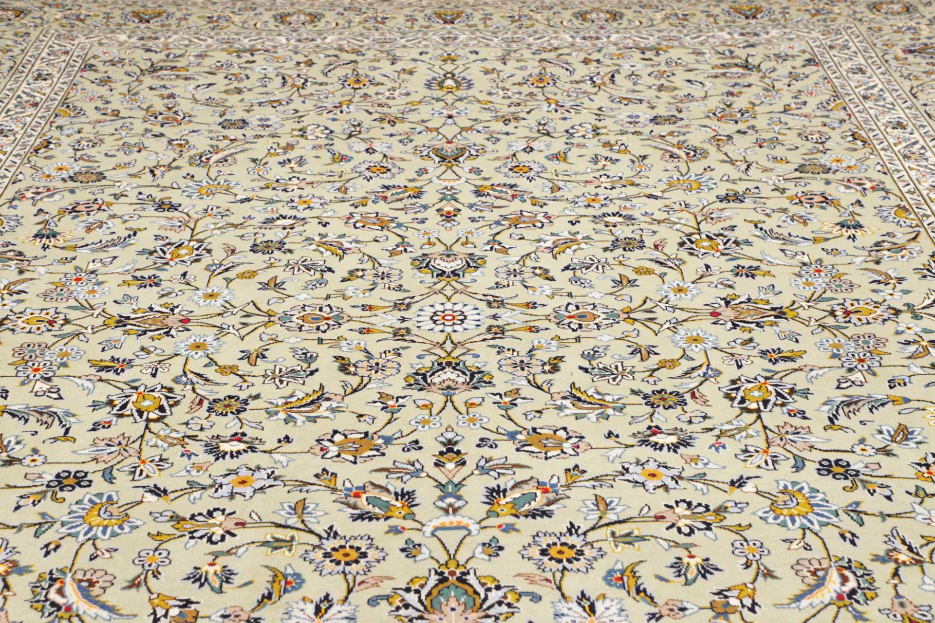 Handgeknüpfter Kashan Perserteppich, 311 × 411 cm, Wolle