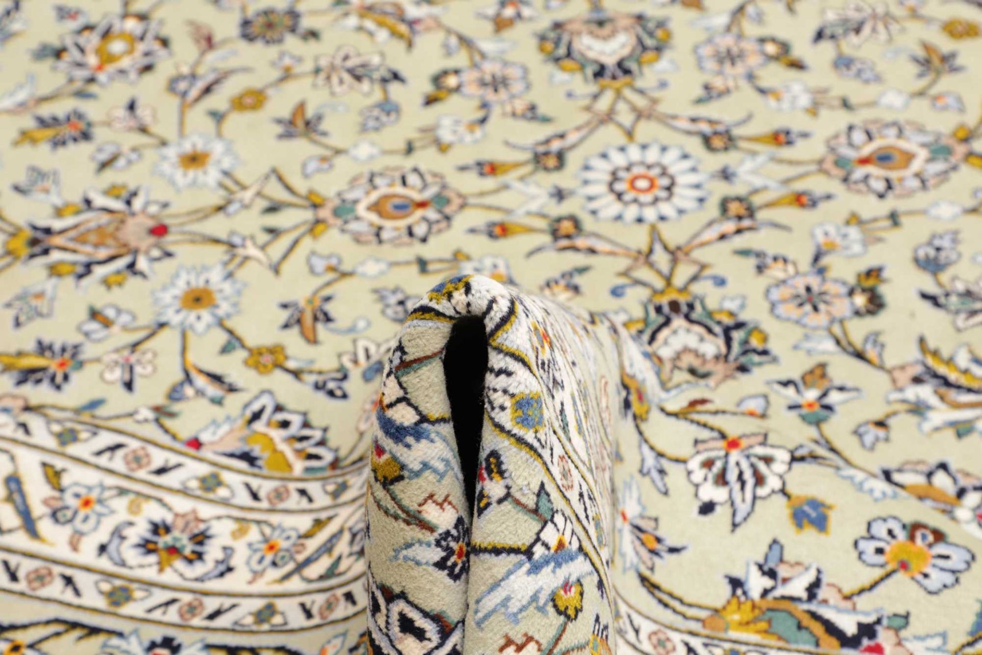 Handgeknüpfter Kashan Perserteppich, 311 × 411 cm, Wolle