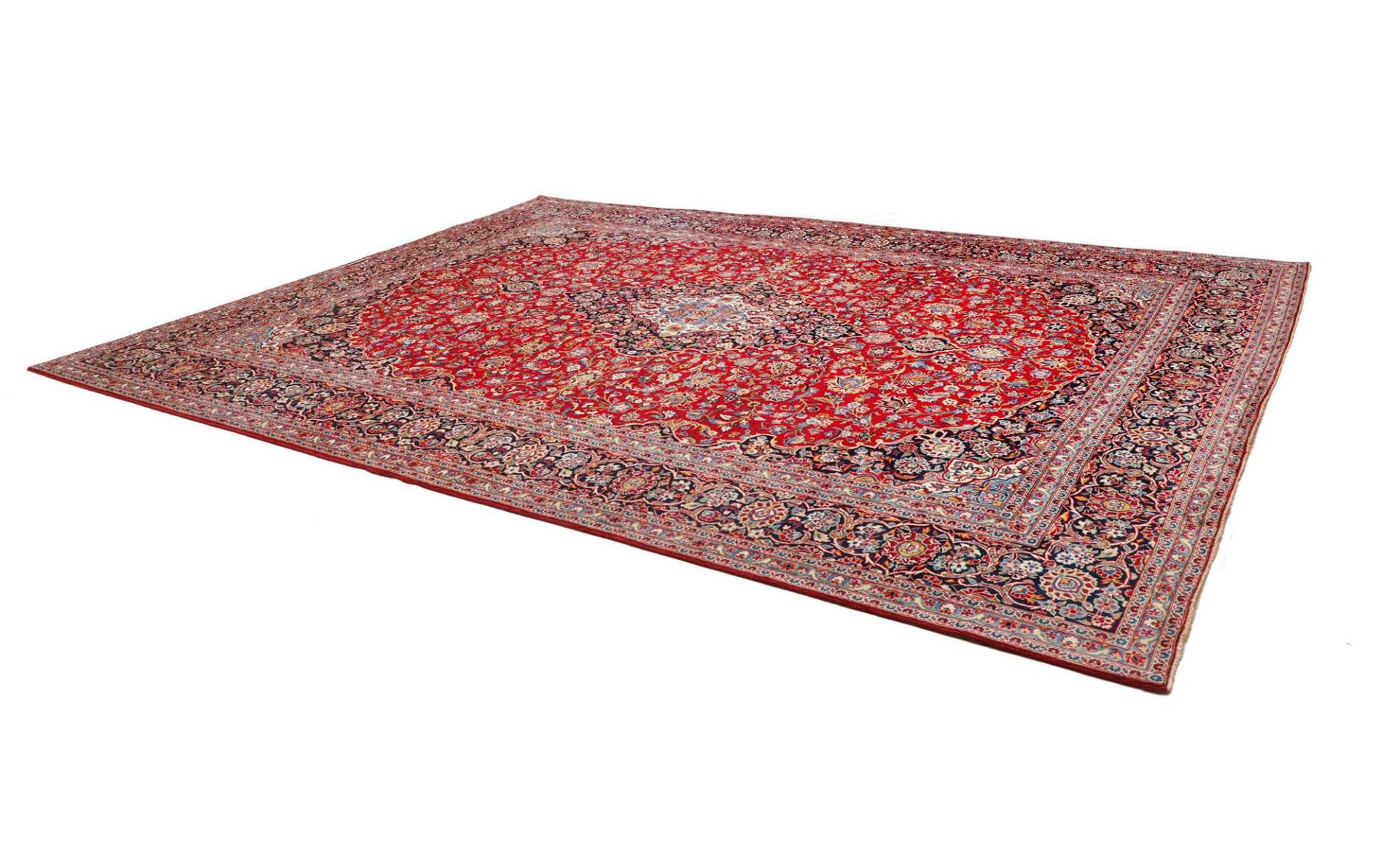 Handgeknüpfter Kashan Perserteppich 311 × 409 cm