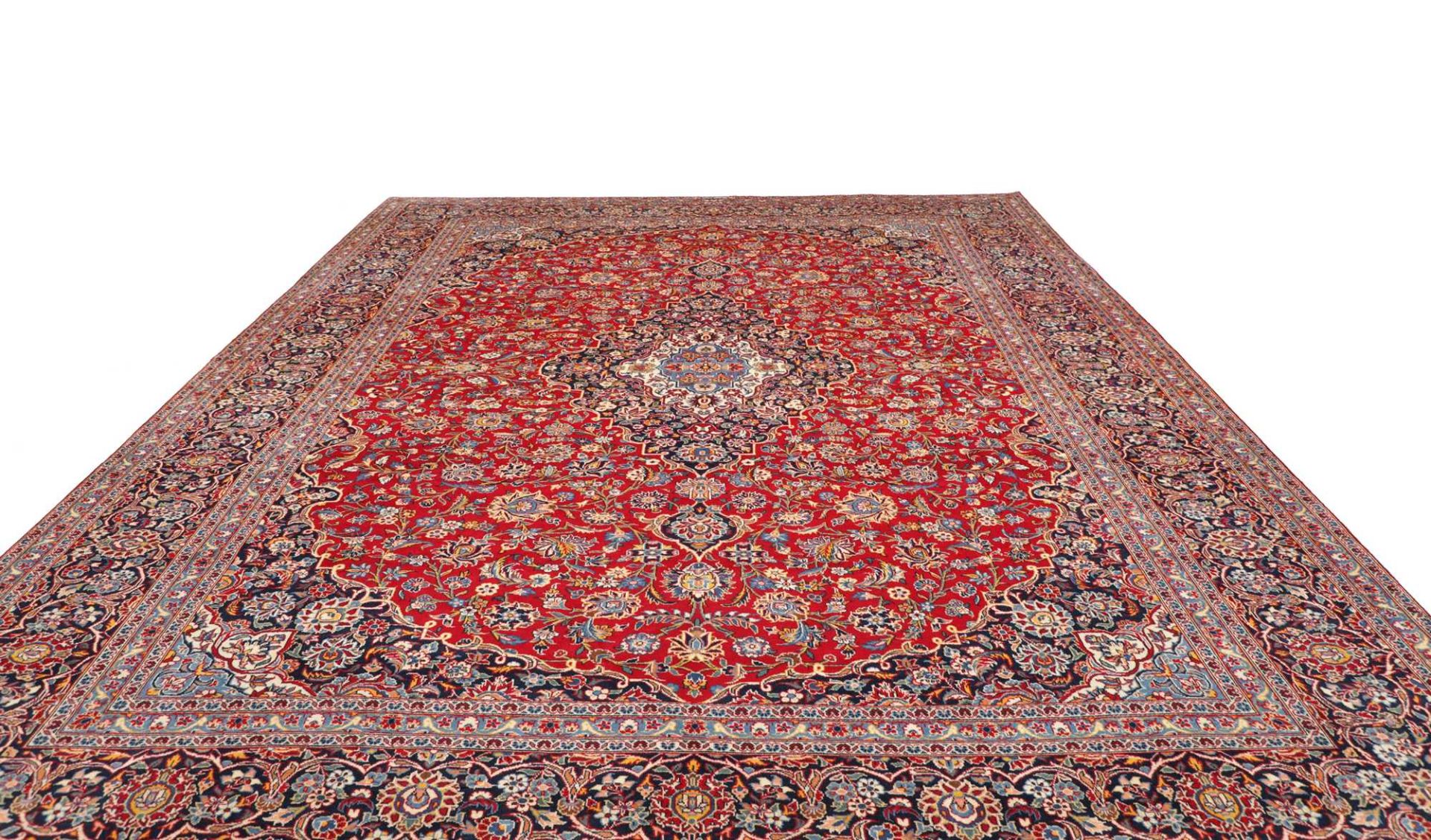 Handgeknüpfter Kashan Perserteppich 311 × 409 cm