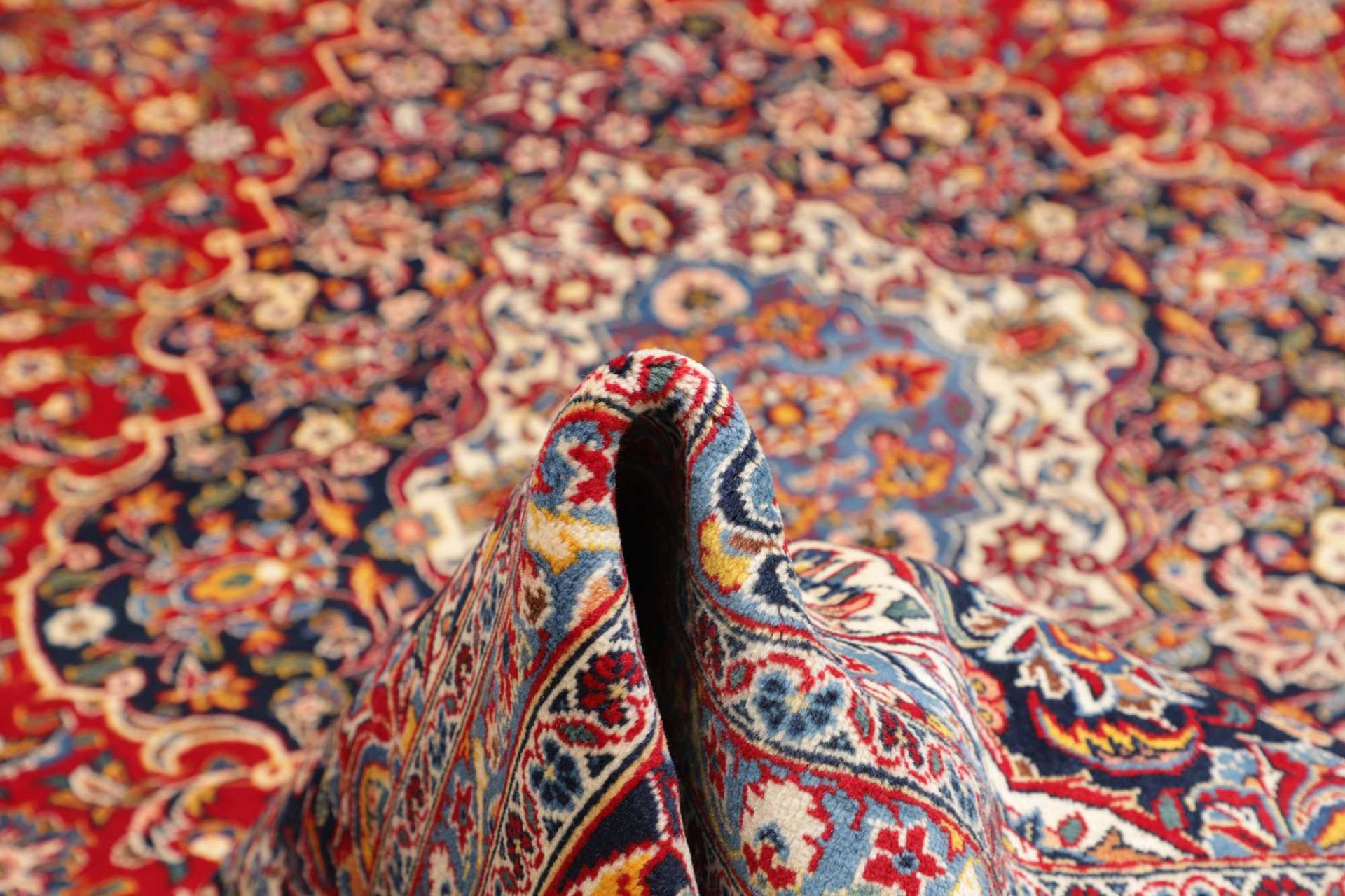 Handgeknüpfter Kashan Perserteppich 311 × 409 cm