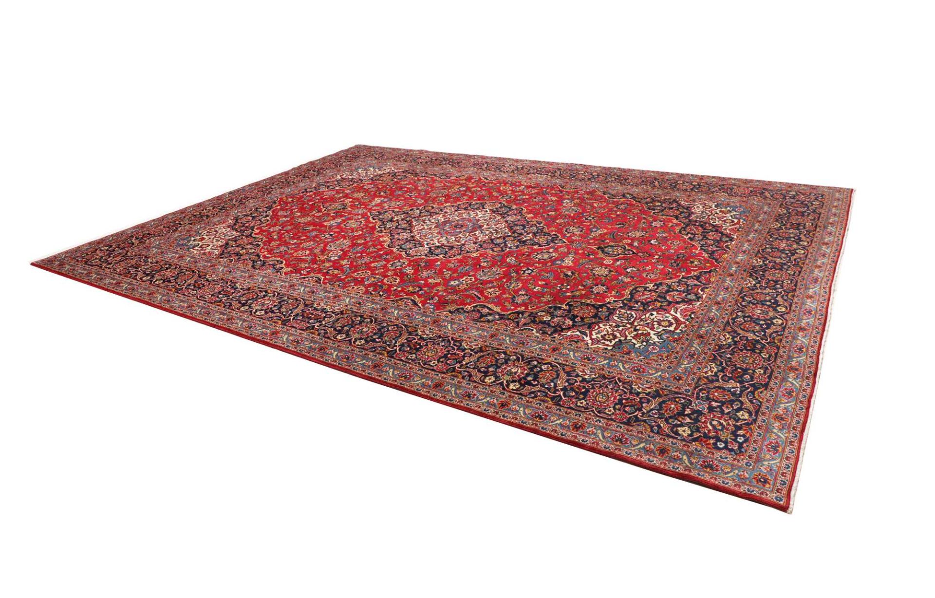 Handgeknüpfter Kashan Perserteppich, 311 × 407 cm, Wolle