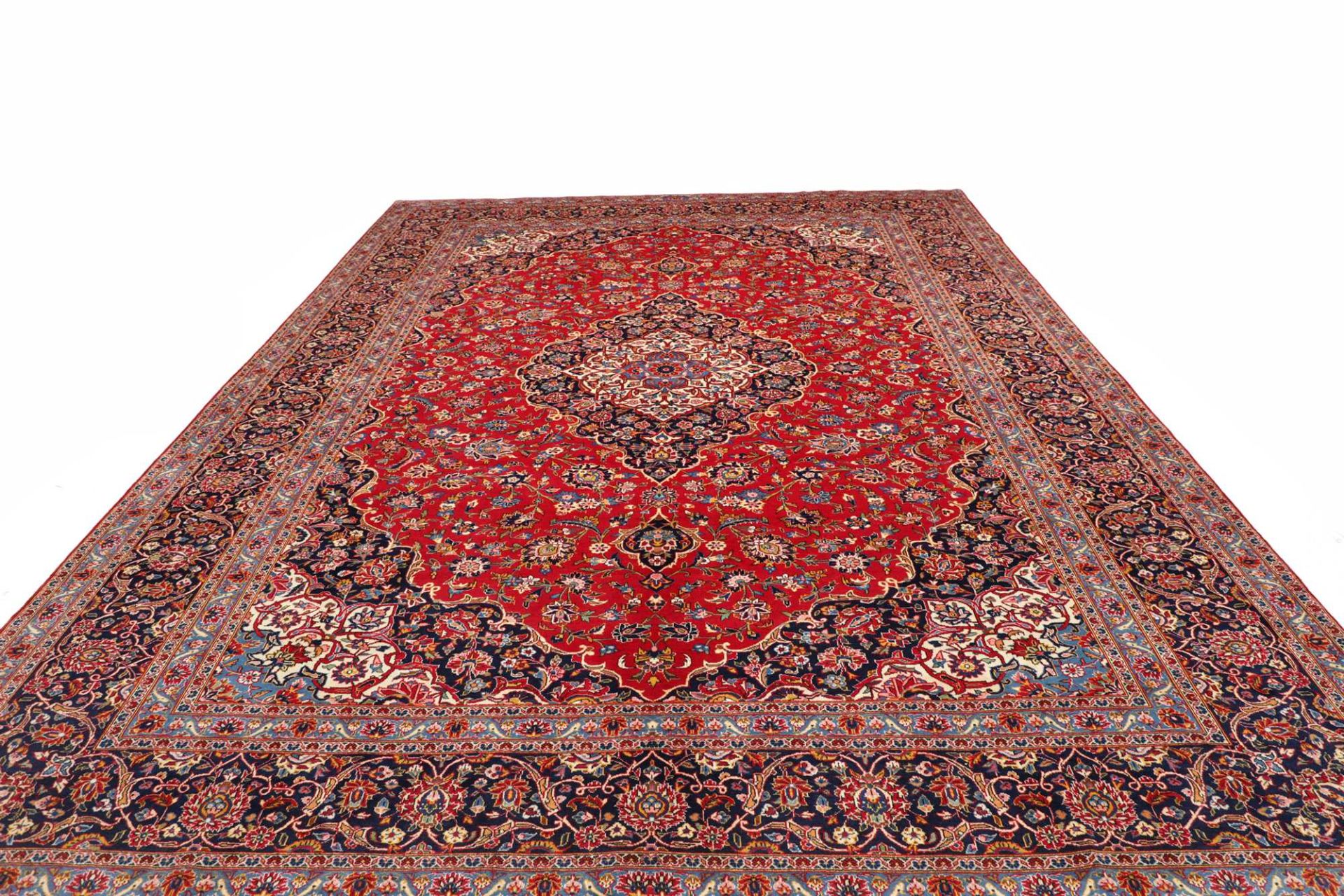 Handgeknüpfter Kashan Perserteppich, 311 × 407 cm, Wolle