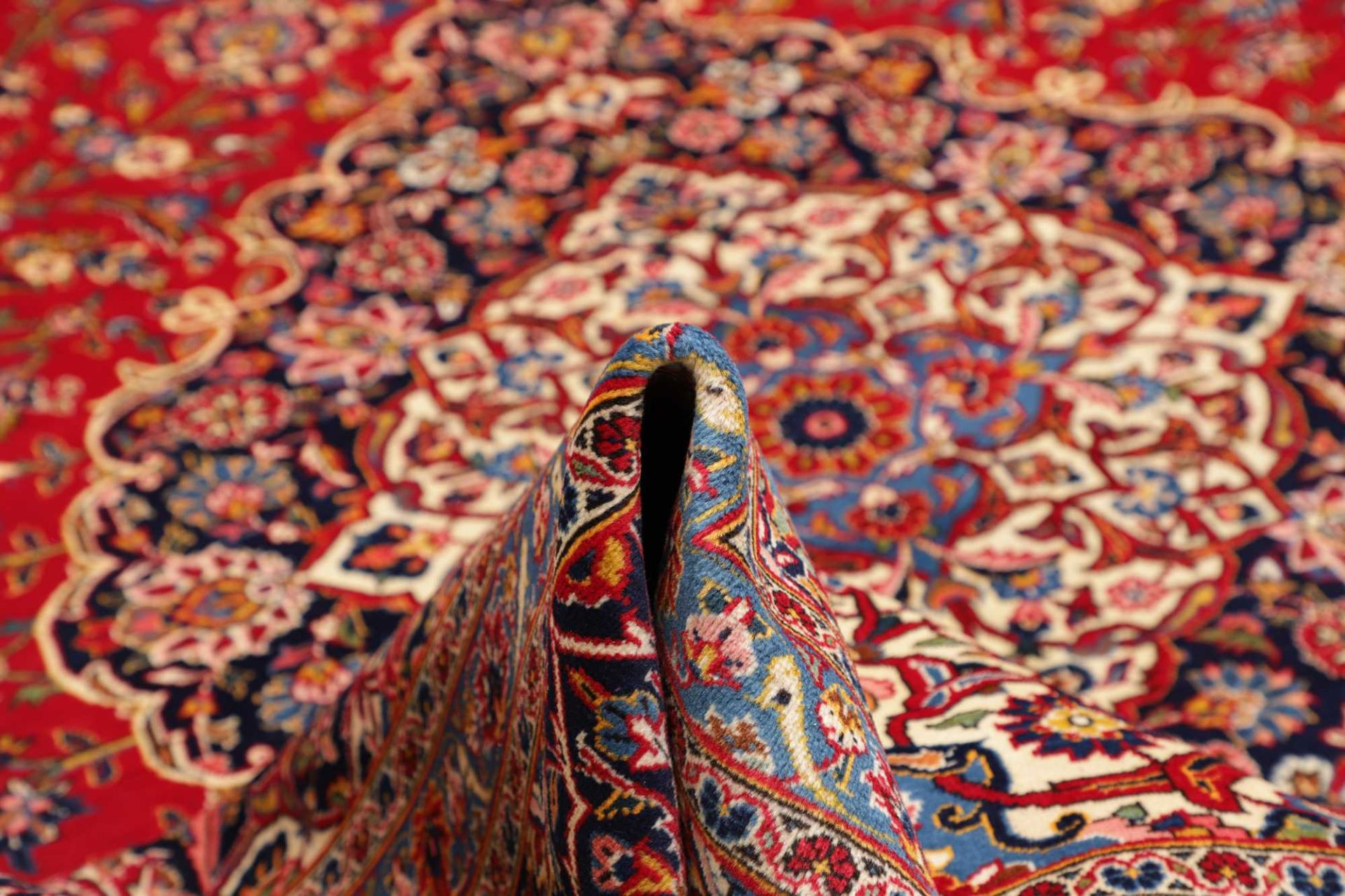 Handgeknüpfter Kashan Perserteppich, 311 × 407 cm, Wolle