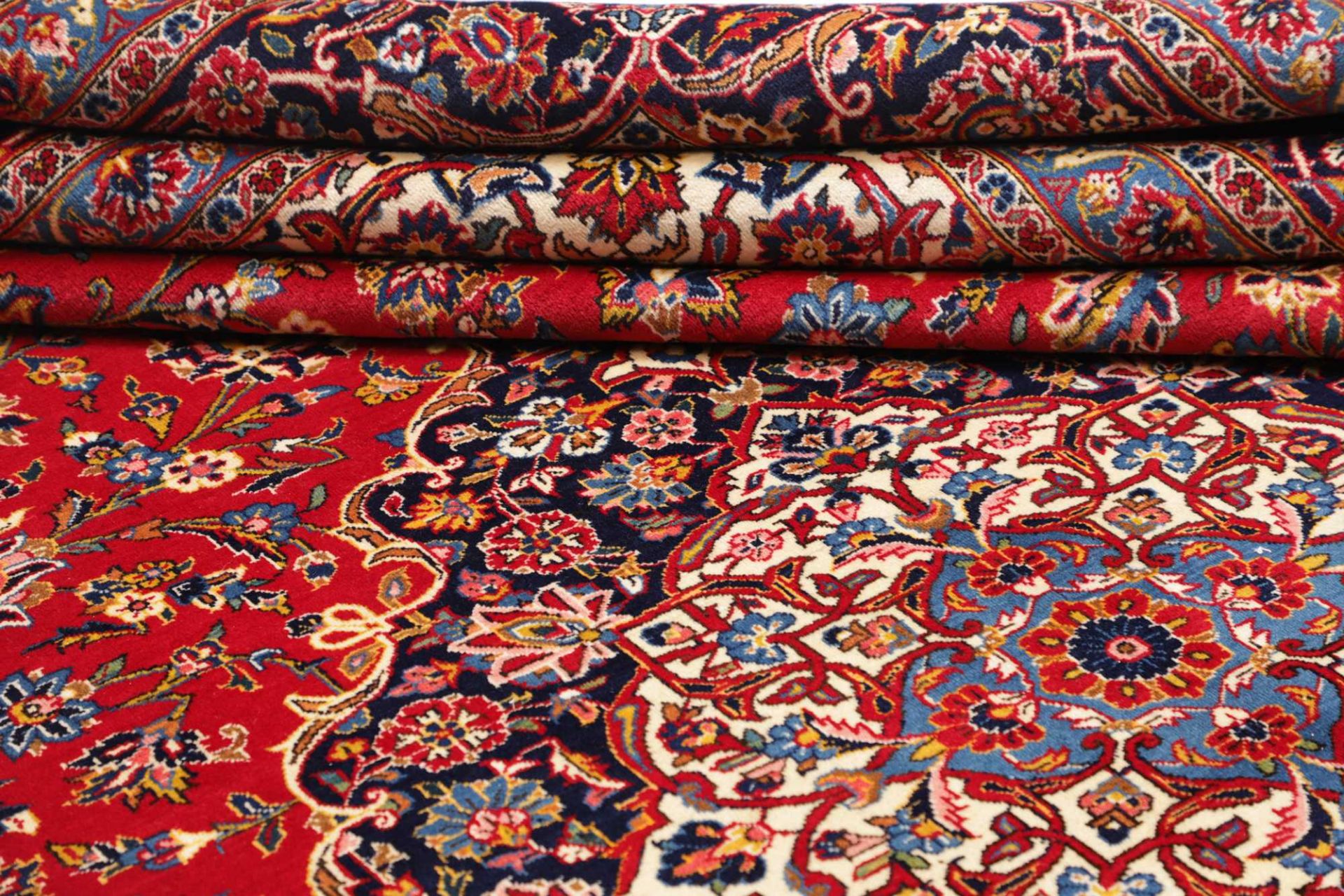 Handgeknüpfter Kashan Perserteppich, 311 × 407 cm, Wolle