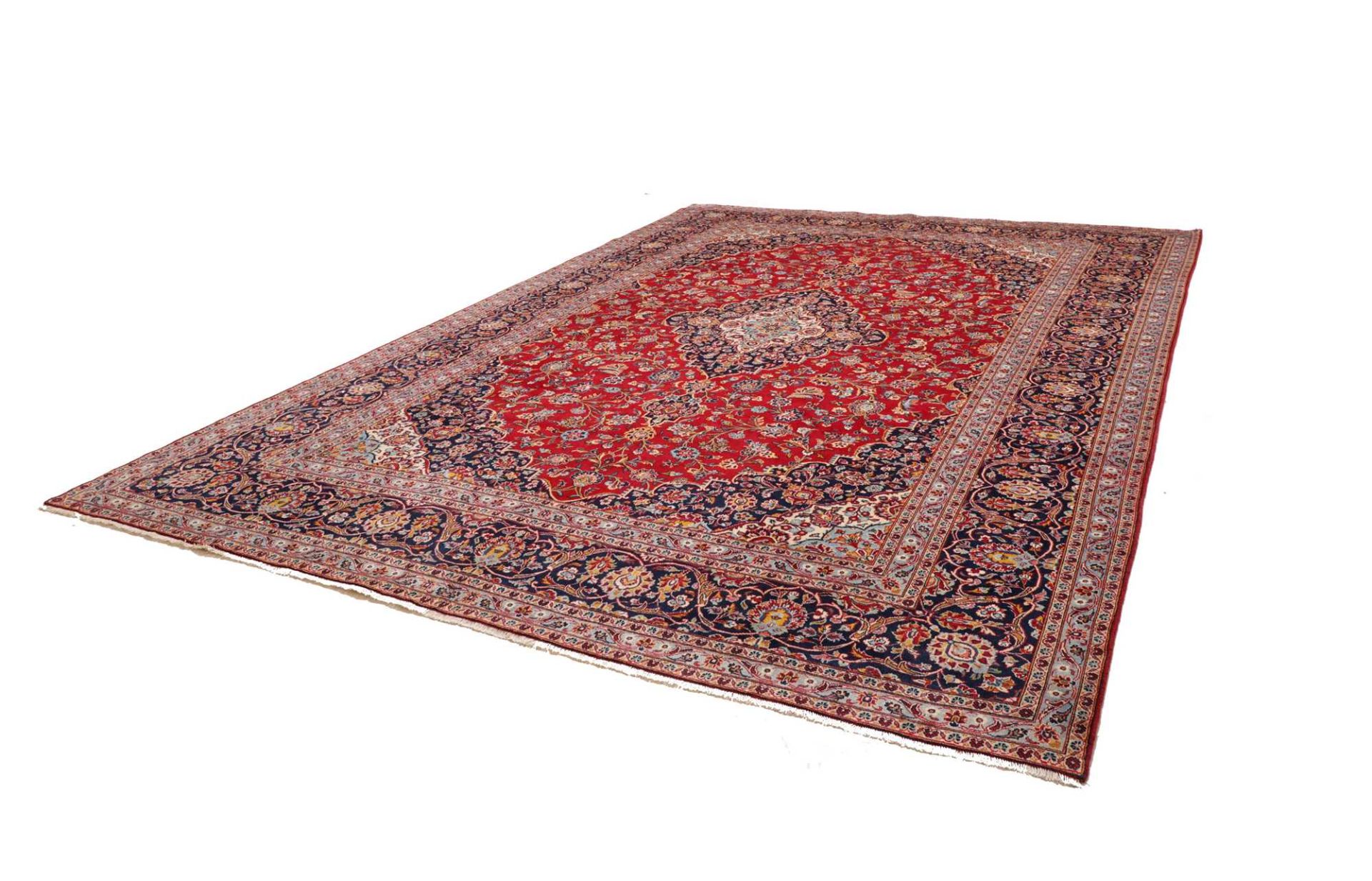 Handgeknüpfter Kashan Perserteppich, 303 × 414 cm, Wolle