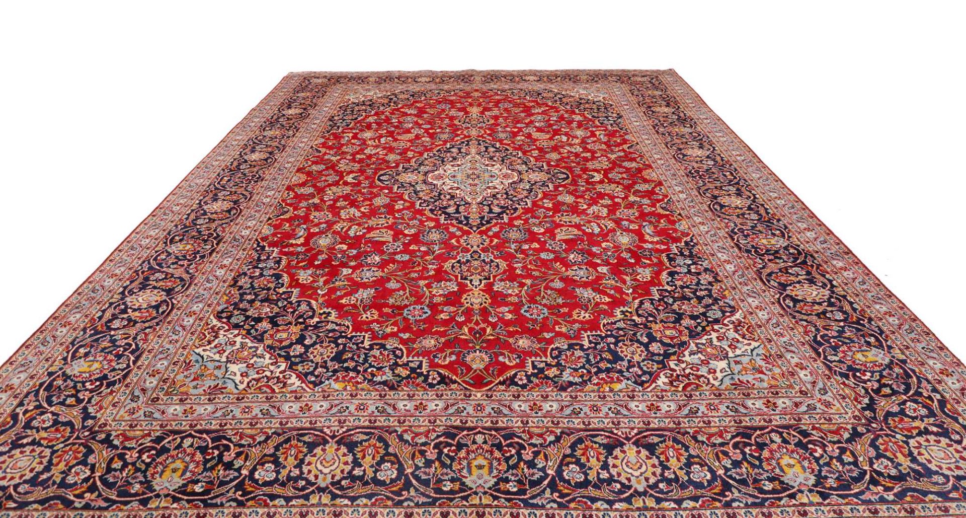 Handgeknüpfter Kashan Perserteppich, 303 × 414 cm, Wolle