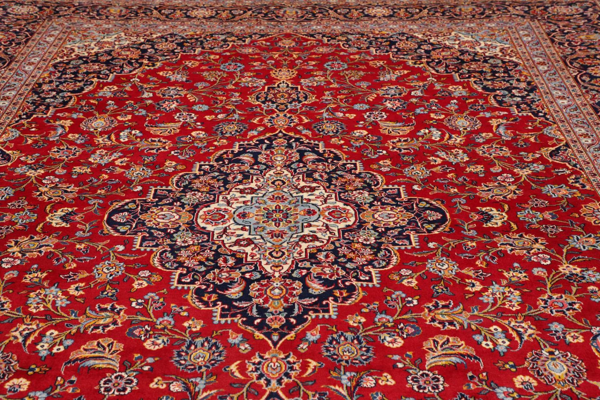 Handgeknüpfter Kashan Perserteppich, 303 × 414 cm, Wolle