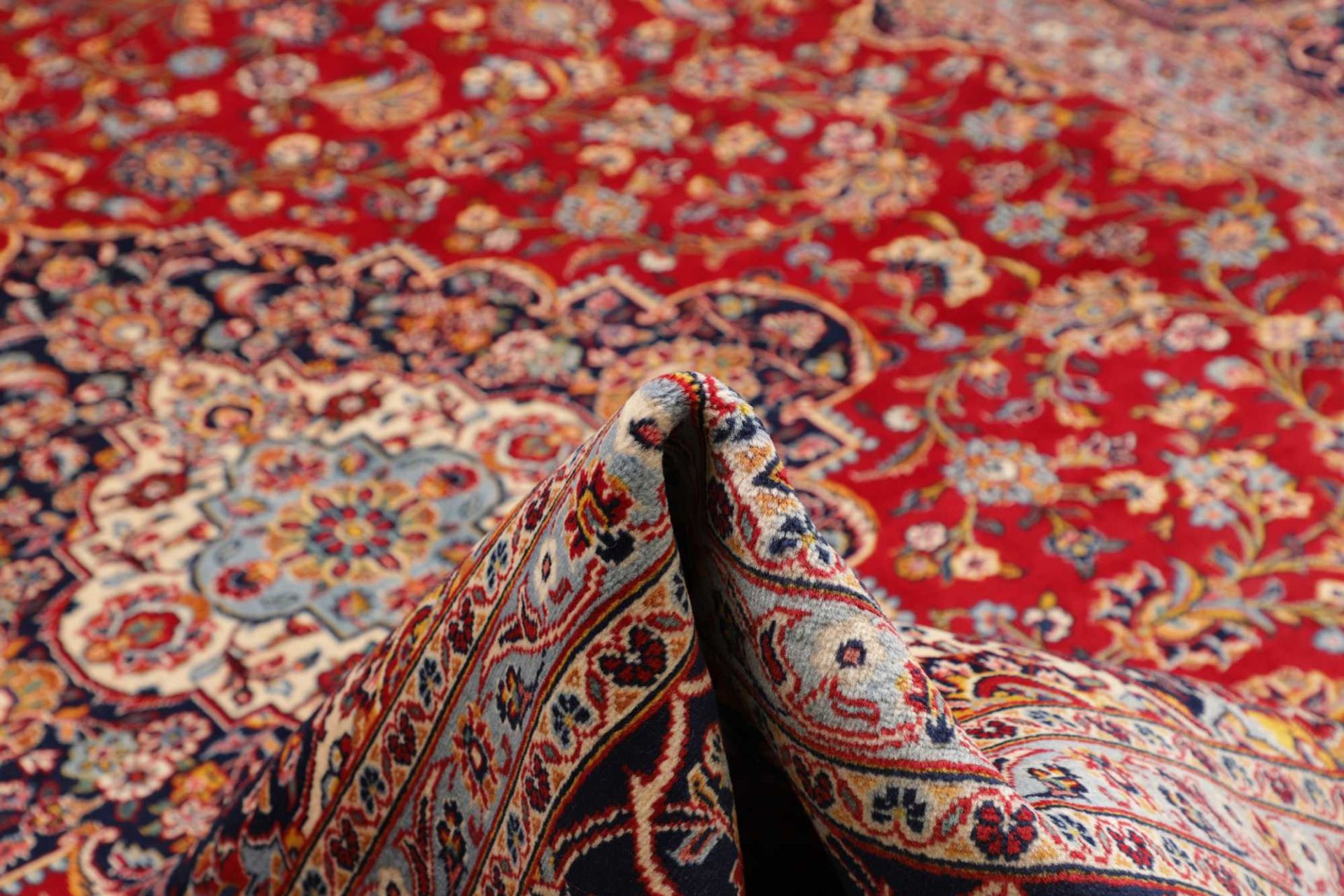 Handgeknüpfter Kashan Perserteppich, 303 × 414 cm, Wolle