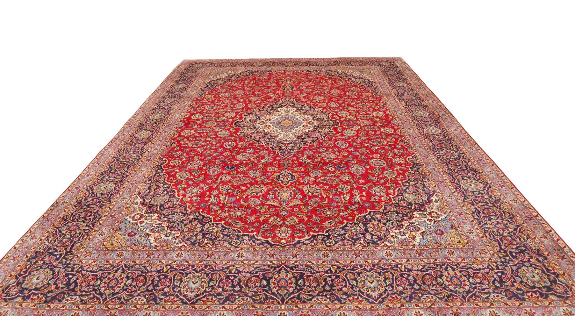 Handgeknüpfter Kashan Perserteppich, 301 × 414 cm, Wolle
