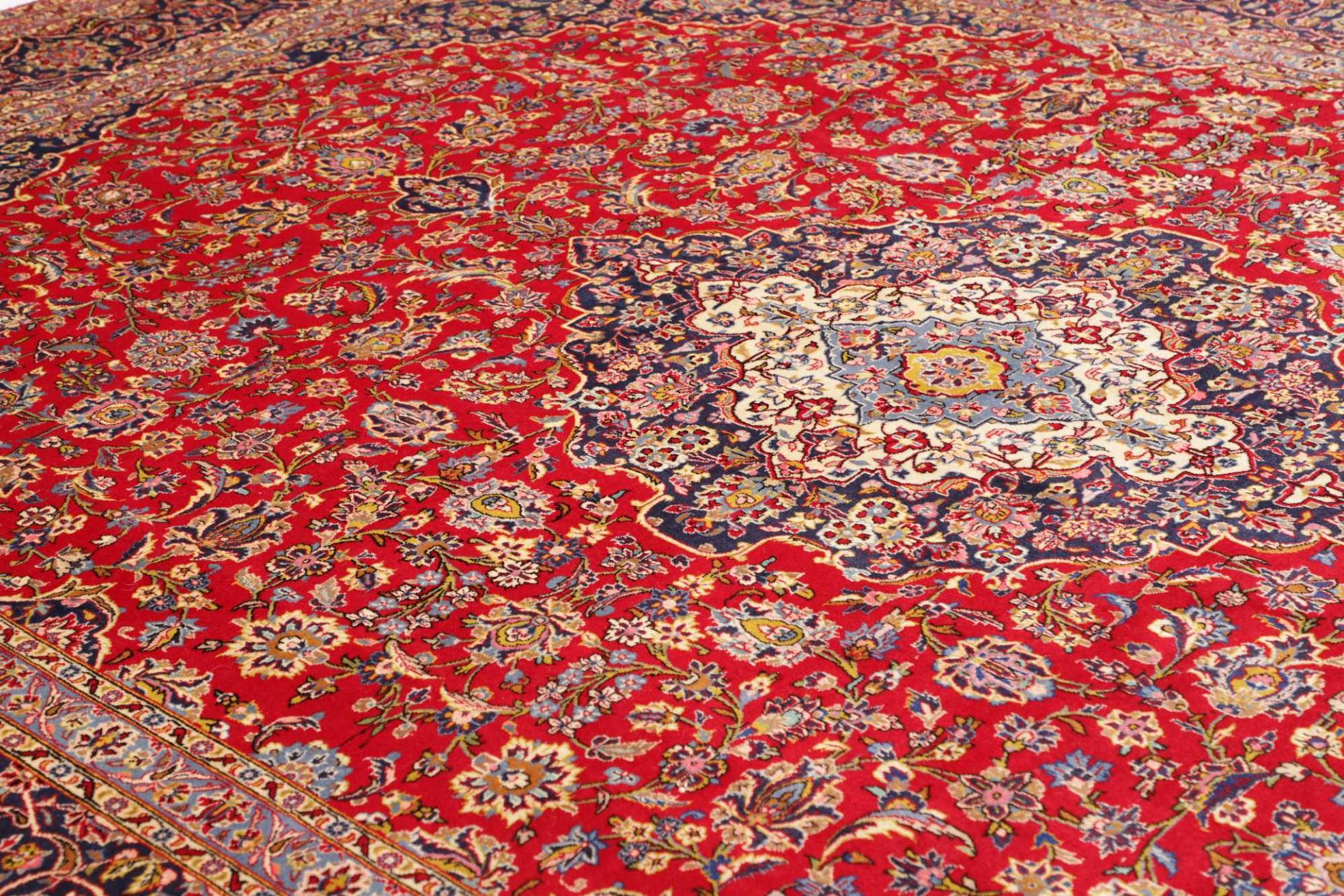 Handgeknüpfter Kashan Perserteppich, 301 × 414 cm, Wolle