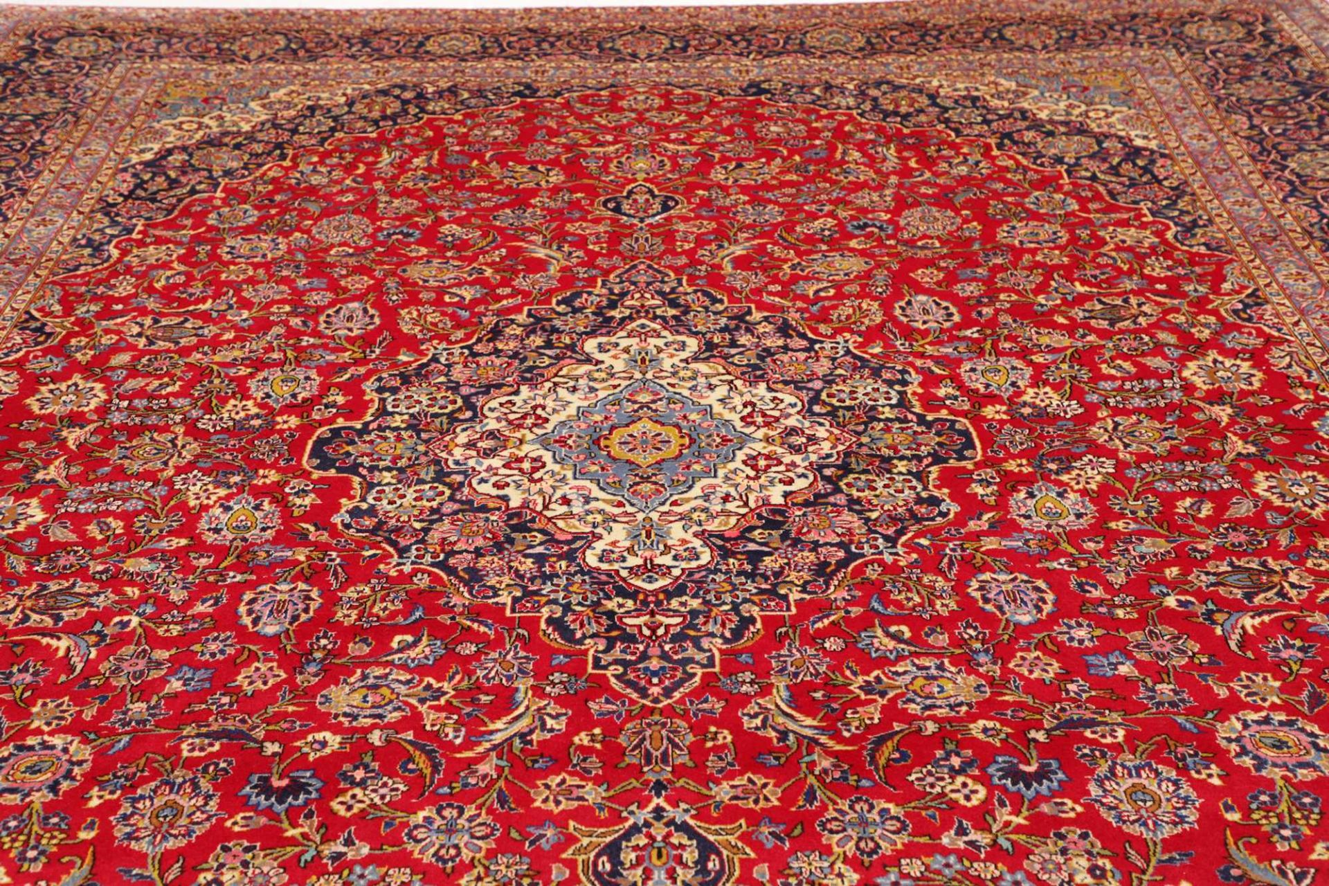 Handgeknüpfter Kashan Perserteppich, 301 × 414 cm, Wolle