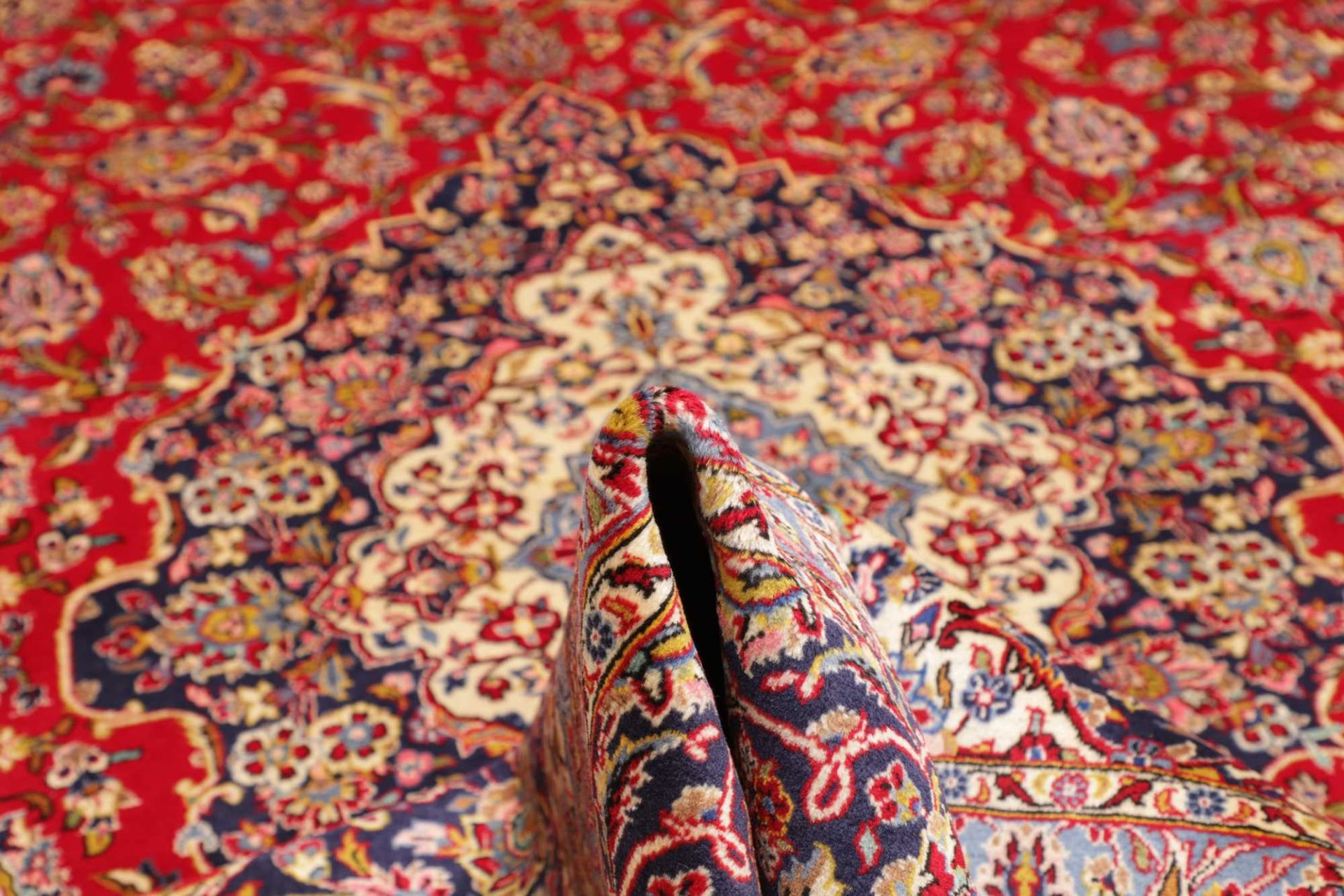 Handgeknüpfter Kashan Perserteppich, 301 × 414 cm, Wolle
