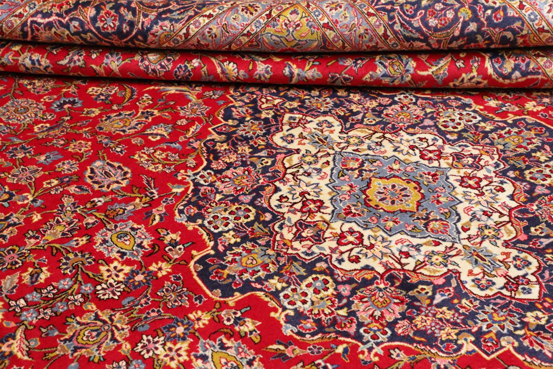 Handgeknüpfter Kashan Perserteppich, 301 × 414 cm, Wolle