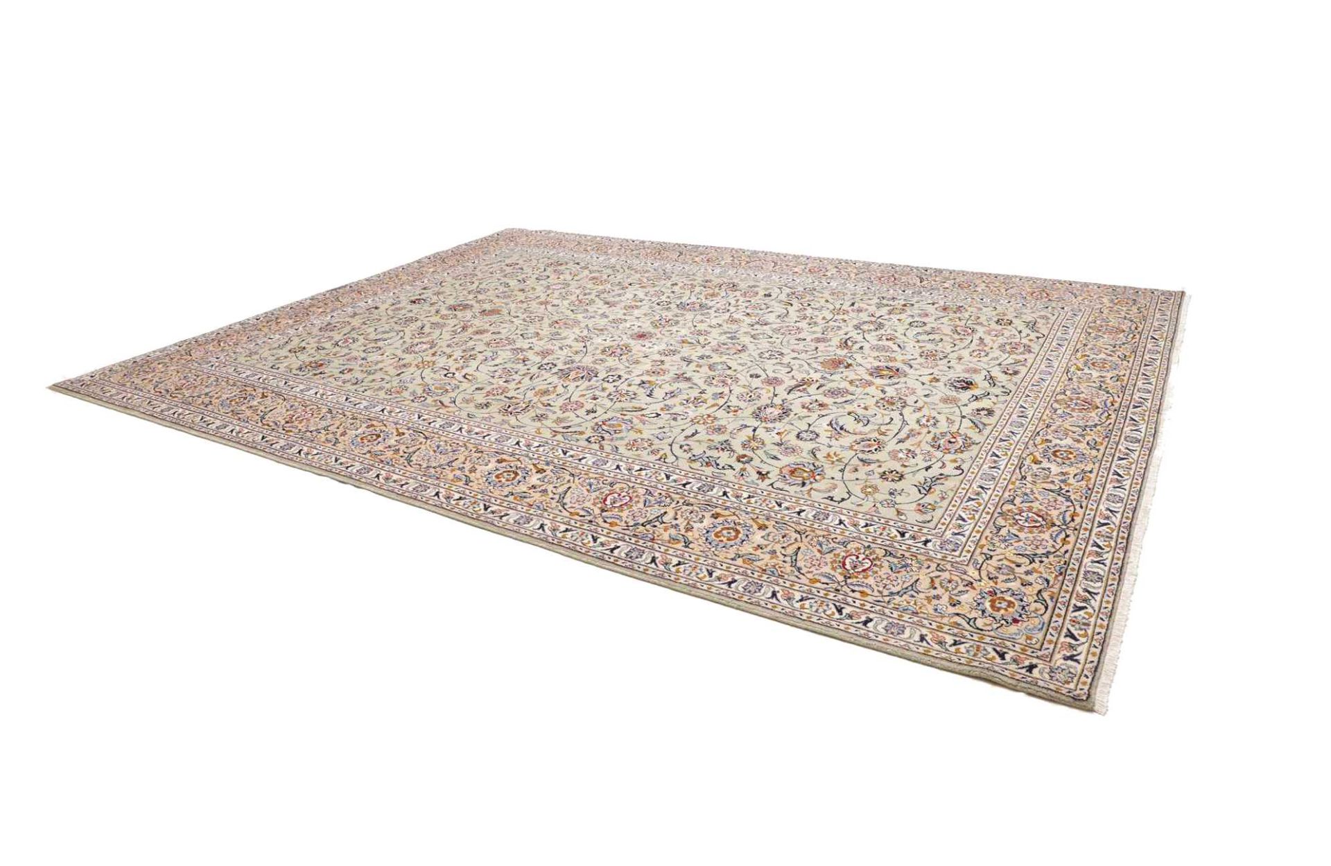 Kashan Perserteppich 304 × 409 cm aus Wolle, handgeknüpft