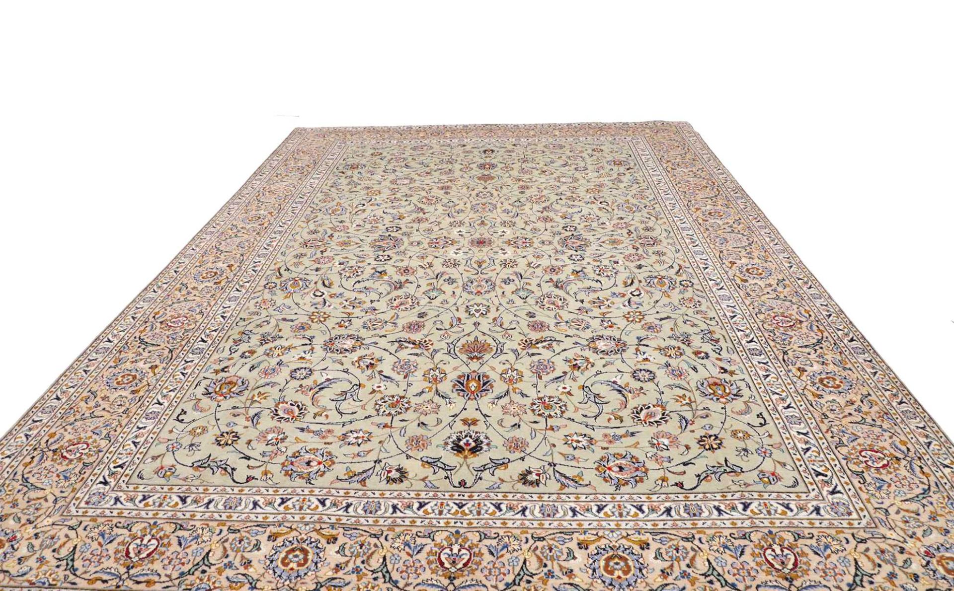 Kashan Perserteppich 304 × 409 cm aus Wolle, handgeknüpft