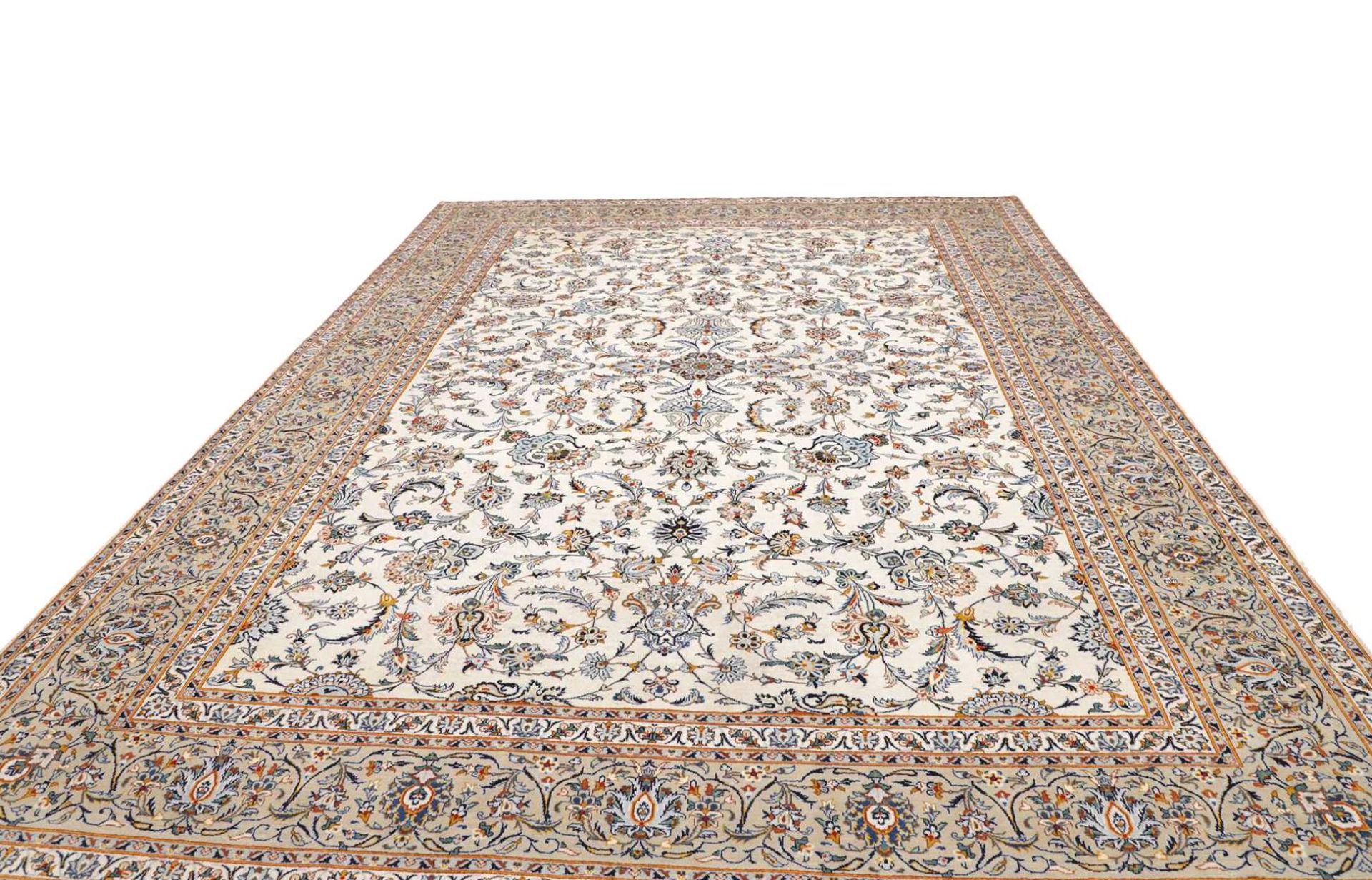 Kashan Perserteppich 306 × 406 cm aus Wolle, handgeknüpft