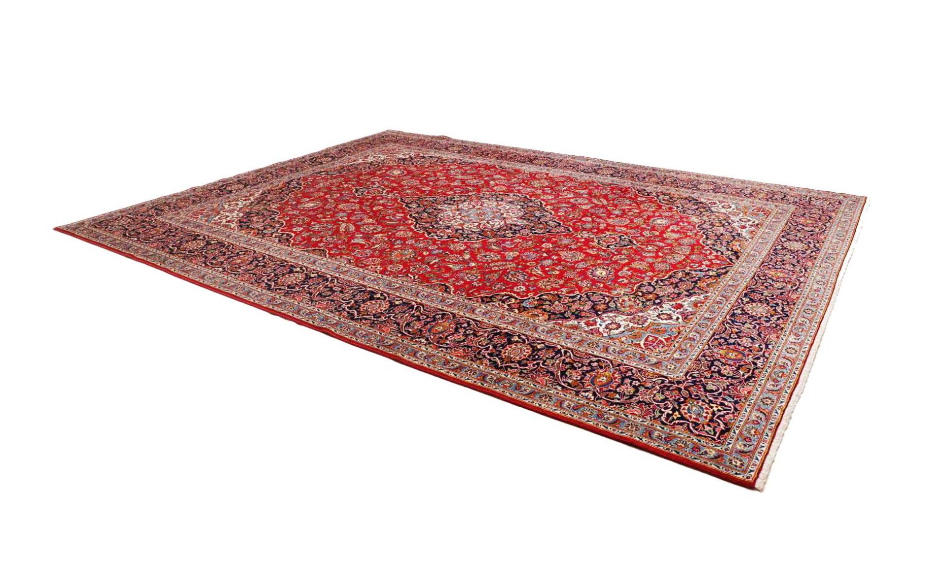 Handgeknüpfter Kashan Perserteppich, 308 × 402 cm, Wolle