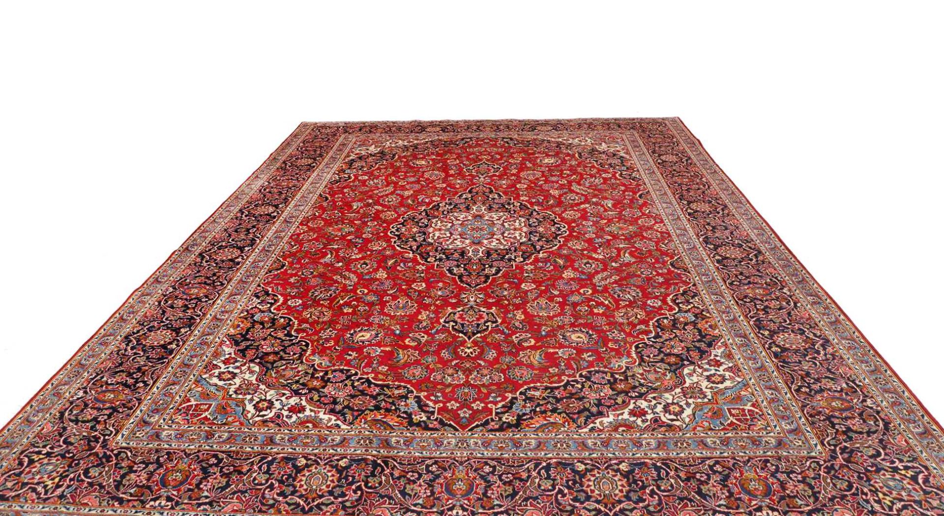Handgeknüpfter Kashan Perserteppich, 308 × 402 cm, Wolle