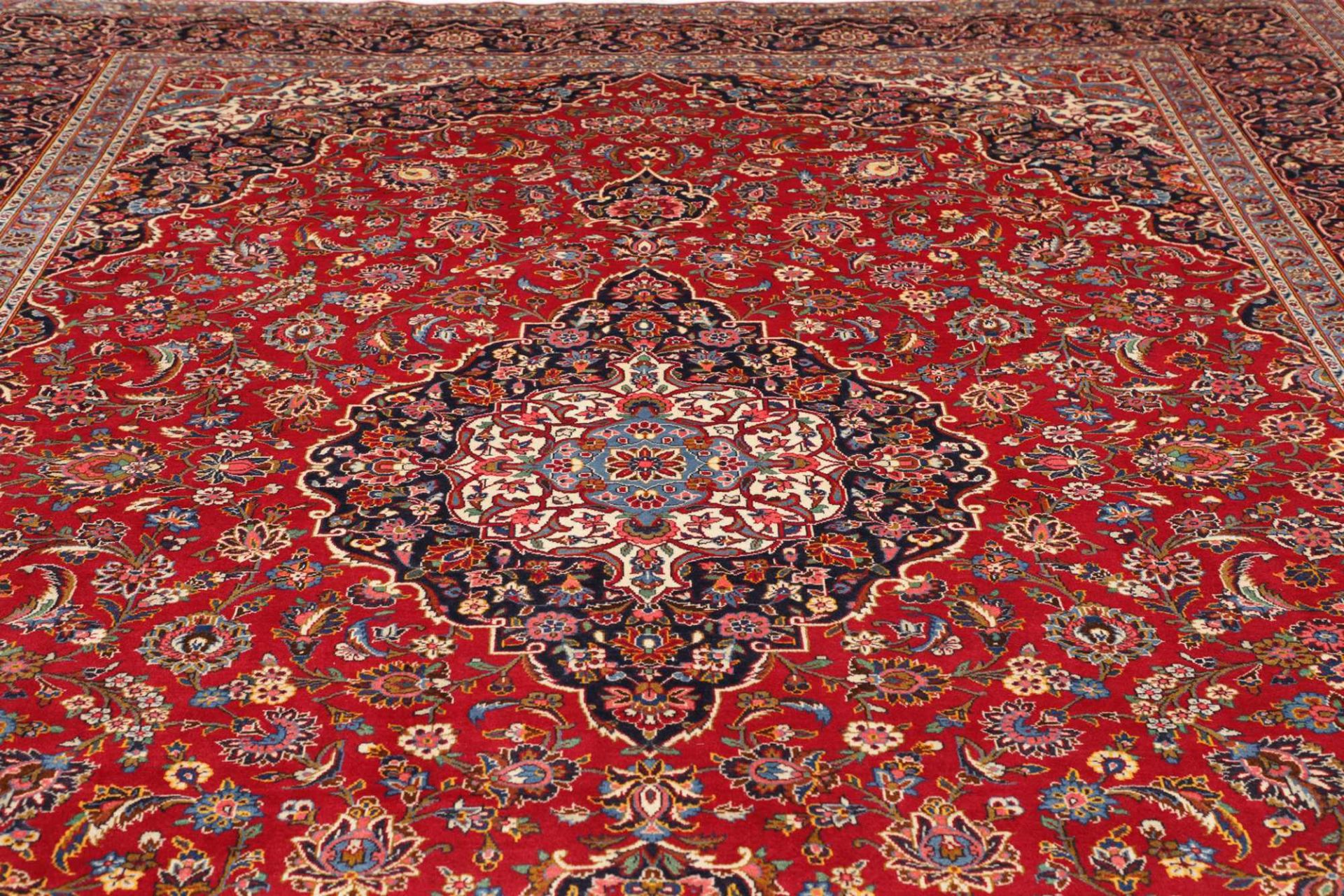 Handgeknüpfter Kashan Perserteppich, 308 × 402 cm, Wolle