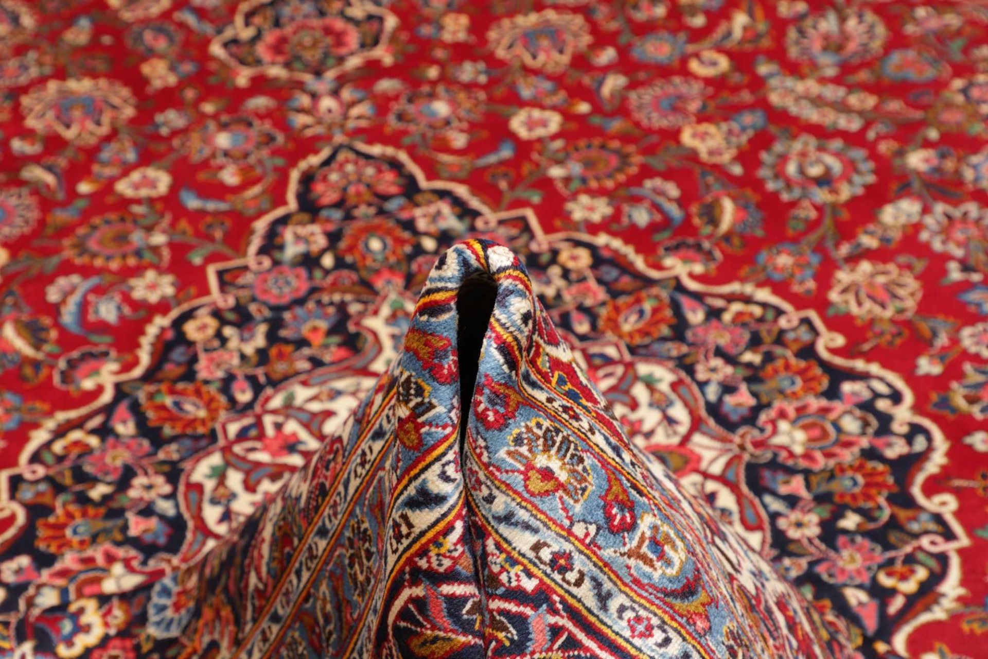 Handgeknüpfter Kashan Perserteppich, 308 × 402 cm, Wolle
