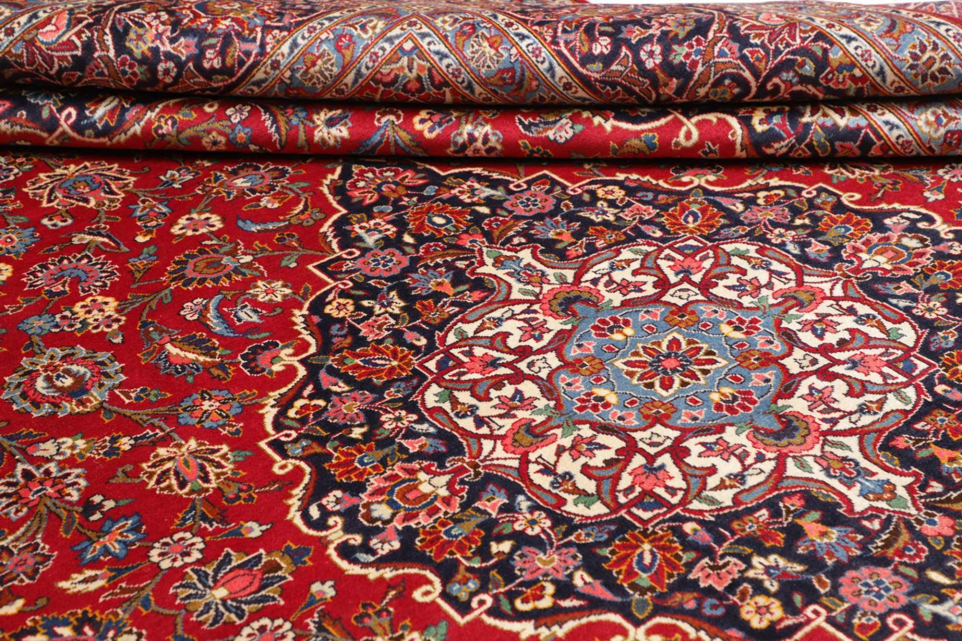 Handgeknüpfter Kashan Perserteppich, 308 × 402 cm, Wolle
