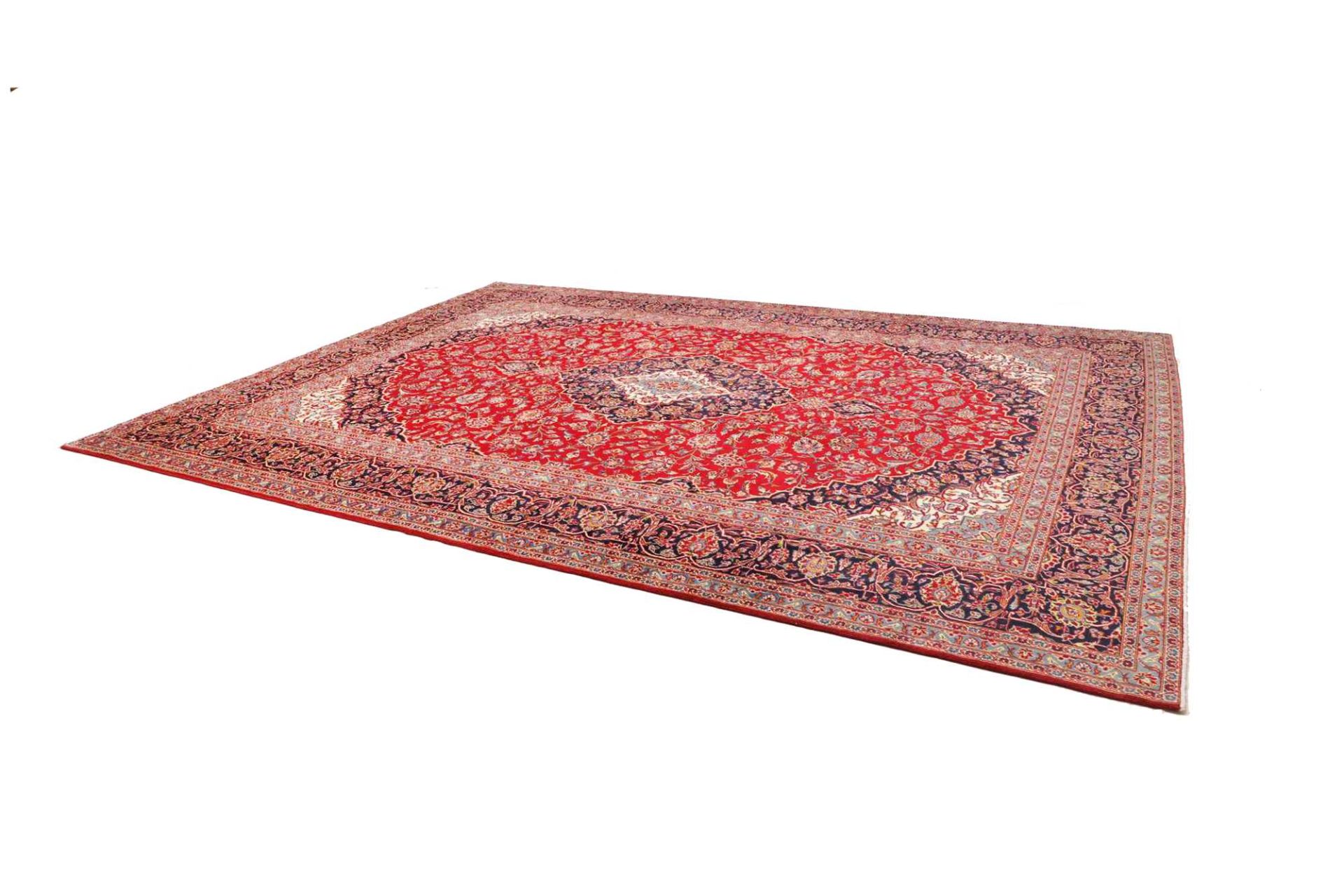 Kashan Perserteppich 299 × 412 cm aus Wolle, handgeknüpft