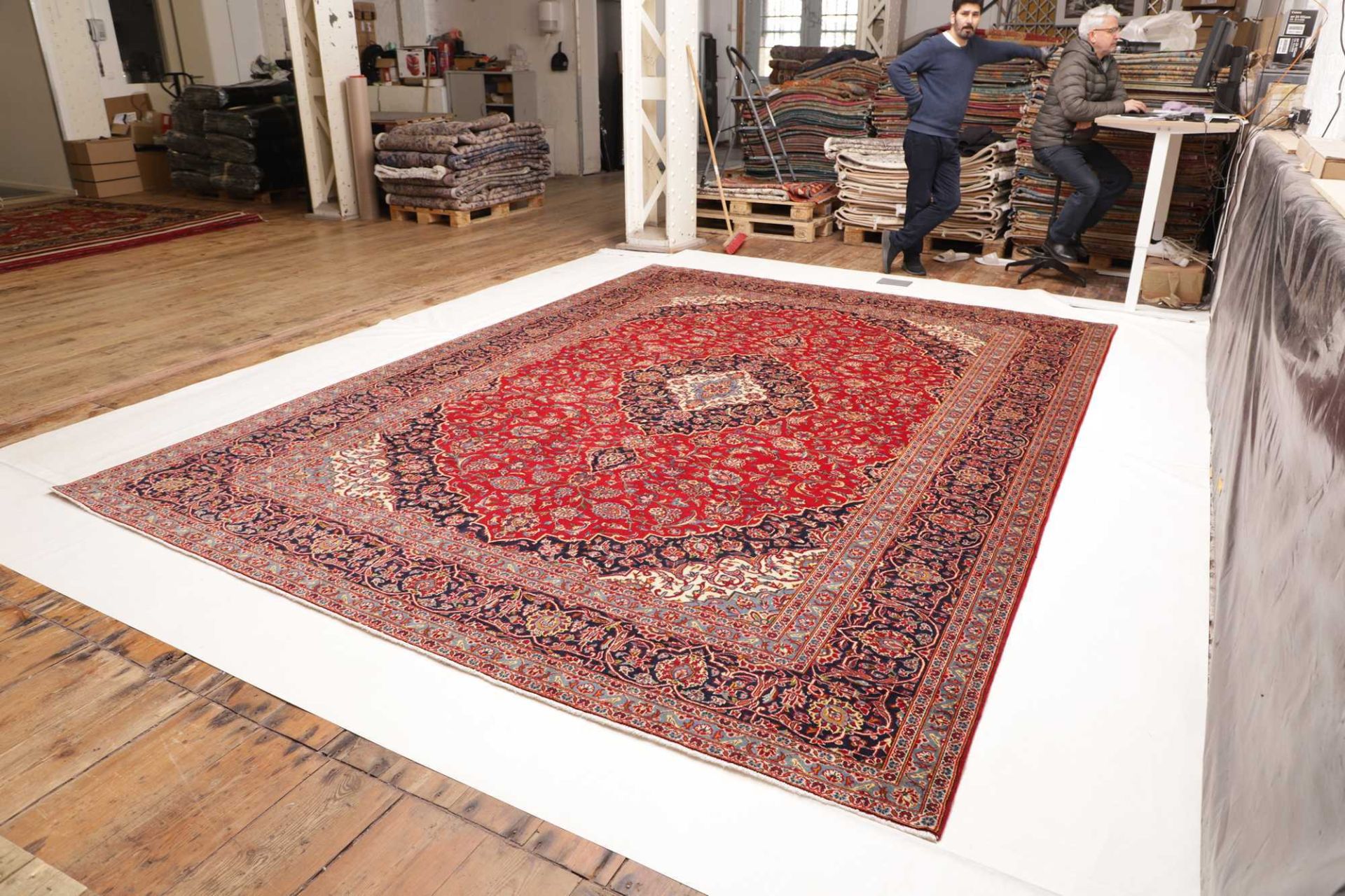 Kashan Perserteppich 299 × 412 cm aus Wolle, handgeknüpft