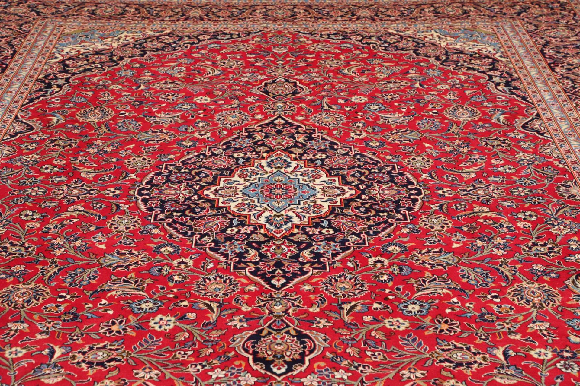 Handgeknüpfter Kashan Perserteppich 301 × 409 cm