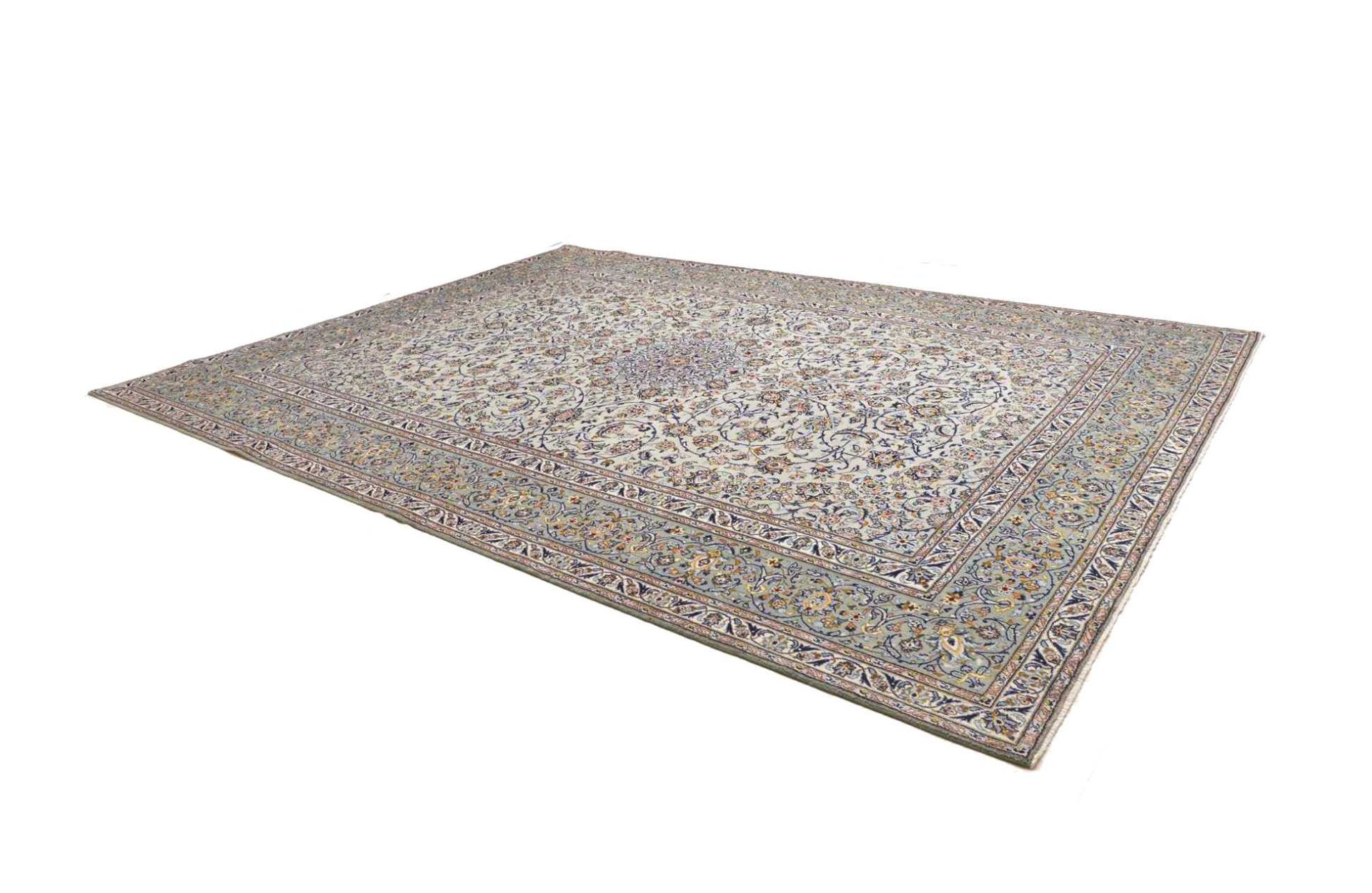 Kashan Perserteppich 301 × 409 cm aus Wolle, handgeknüpft