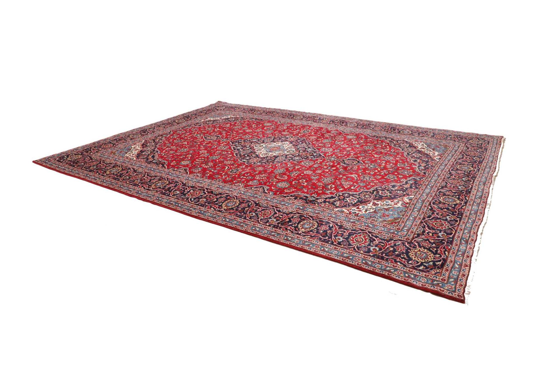 Kashan Perserteppich 300 × 409 cm aus Wolle, handgeknüpft