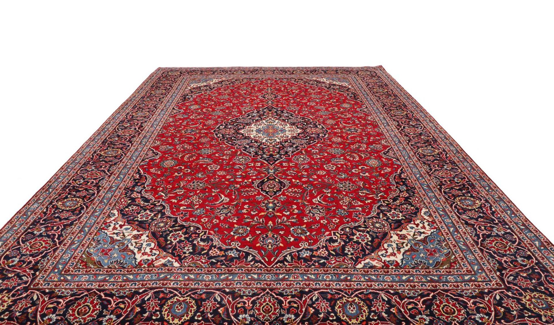 Kashan Perserteppich 300 × 409 cm aus Wolle, handgeknüpft