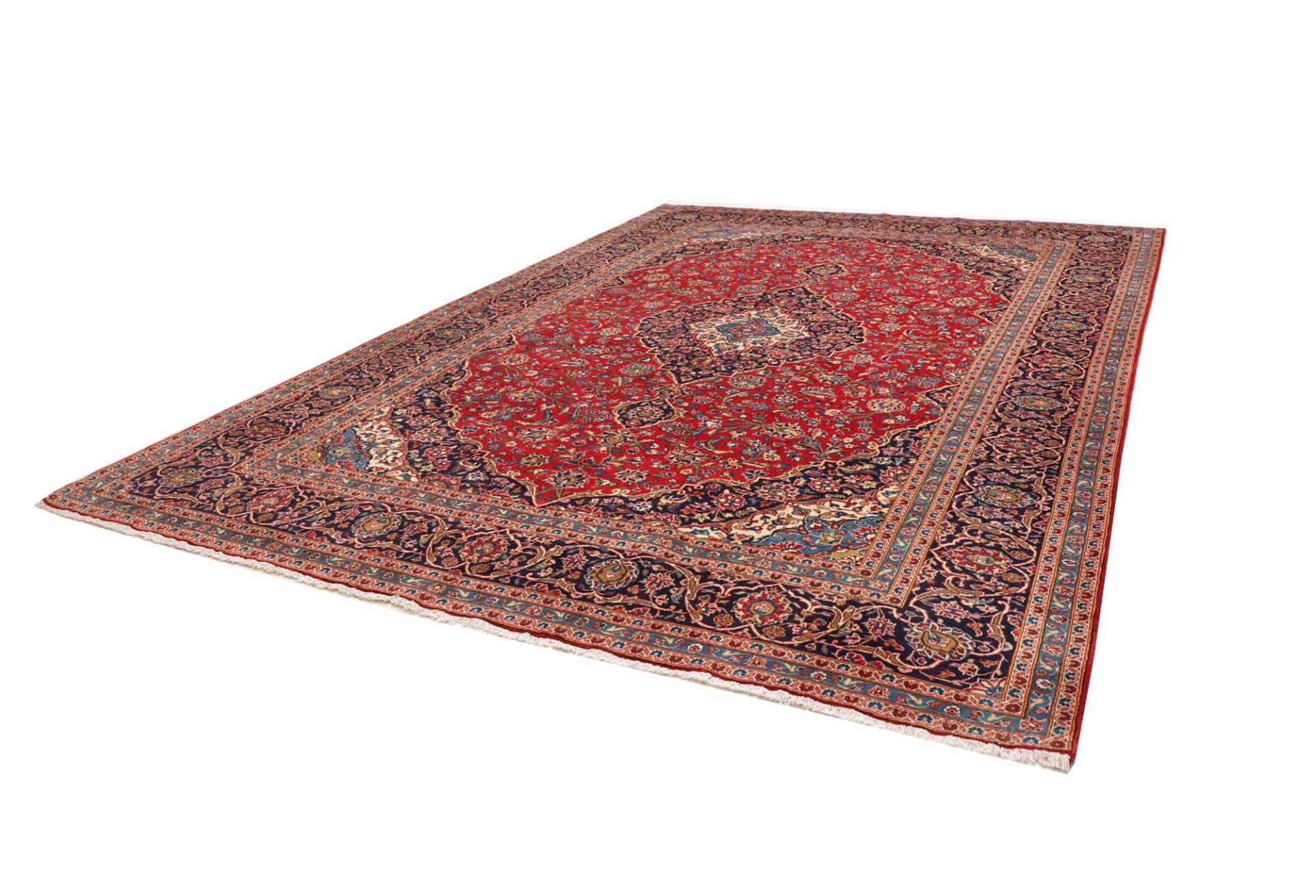 Handgeknüpfter Kashan Perserteppich, 301 × 404 cm, Wolle
