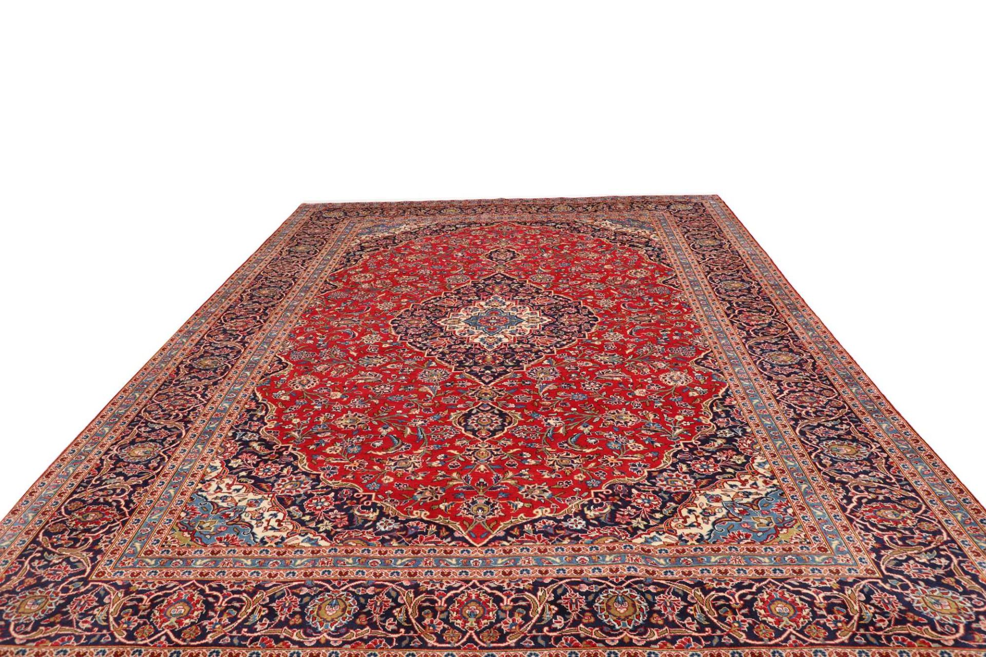 Handgeknüpfter Kashan Perserteppich, 301 × 404 cm, Wolle