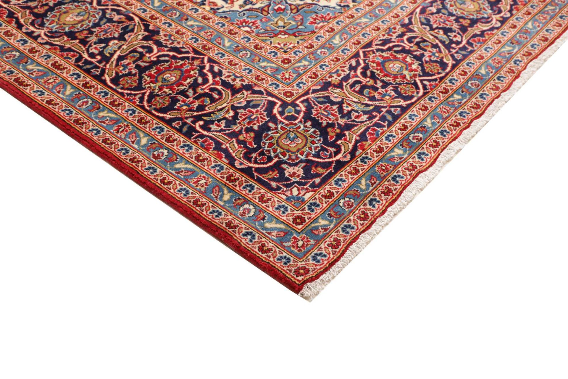 Handgeknüpfter Kashan Perserteppich, 301 × 404 cm, Wolle