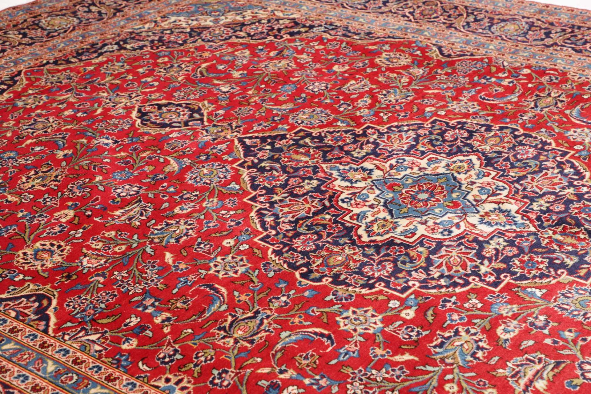 Handgeknüpfter Kashan Perserteppich, 301 × 404 cm, Wolle