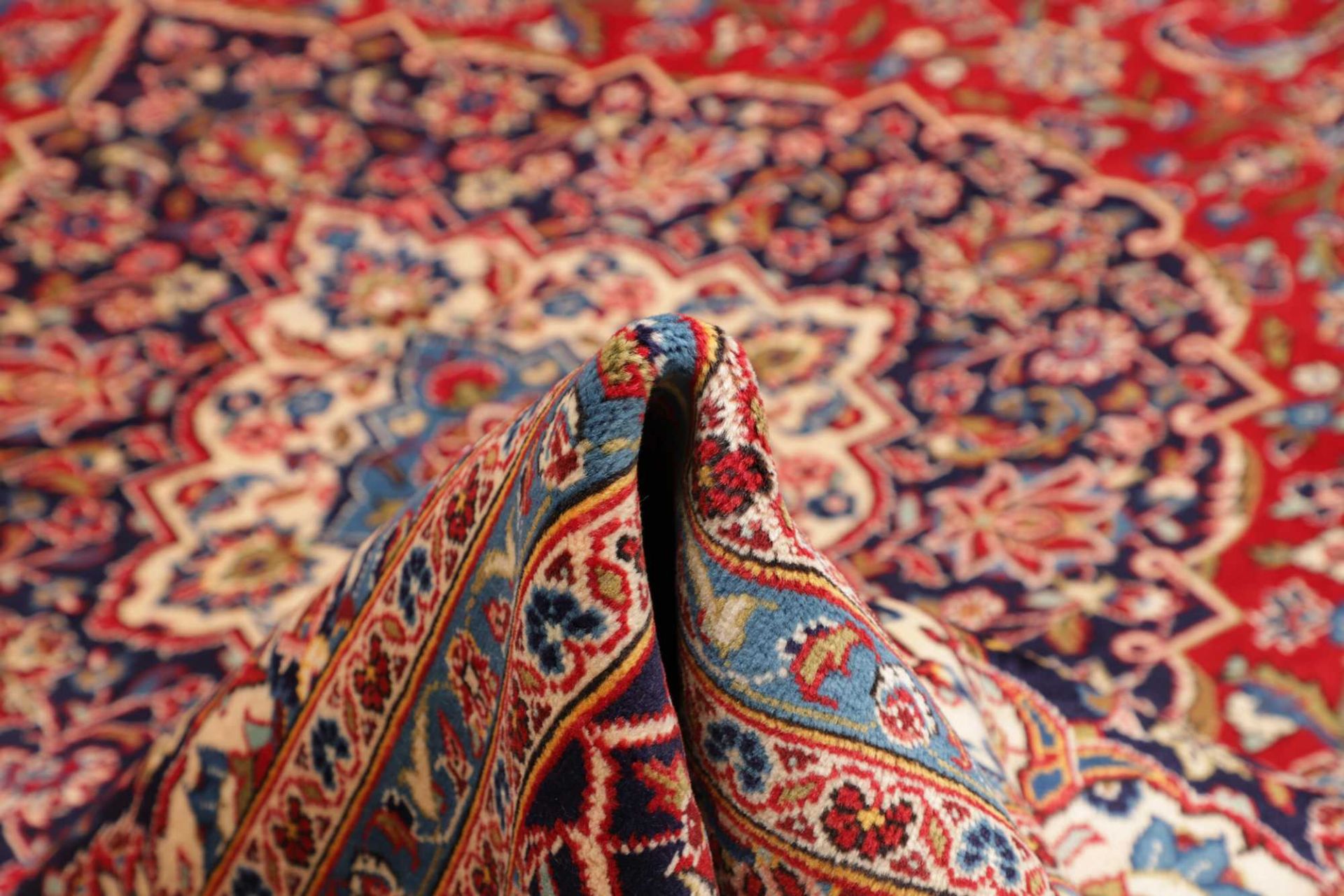 Handgeknüpfter Kashan Perserteppich, 301 × 404 cm, Wolle
