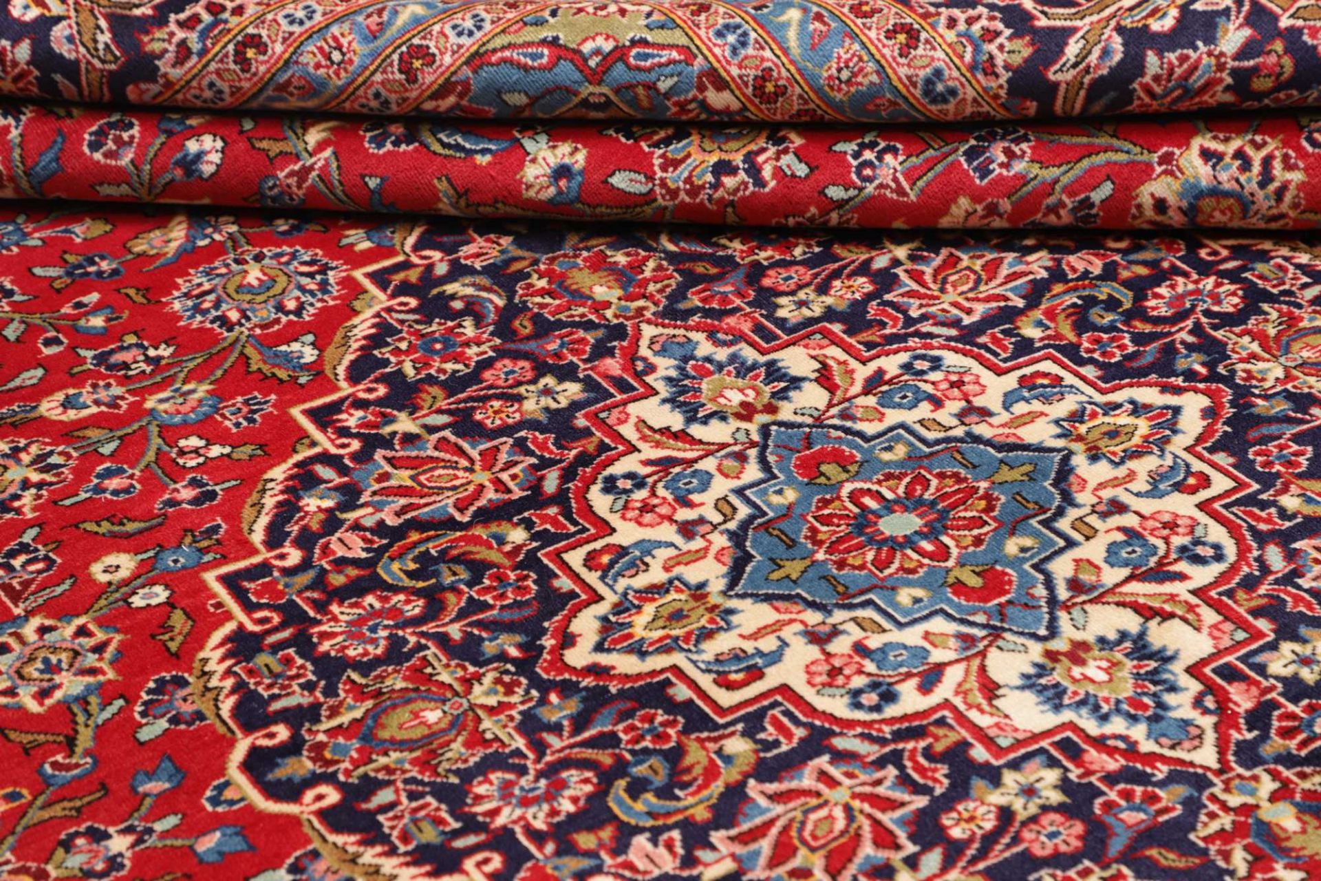 Handgeknüpfter Kashan Perserteppich, 301 × 404 cm, Wolle