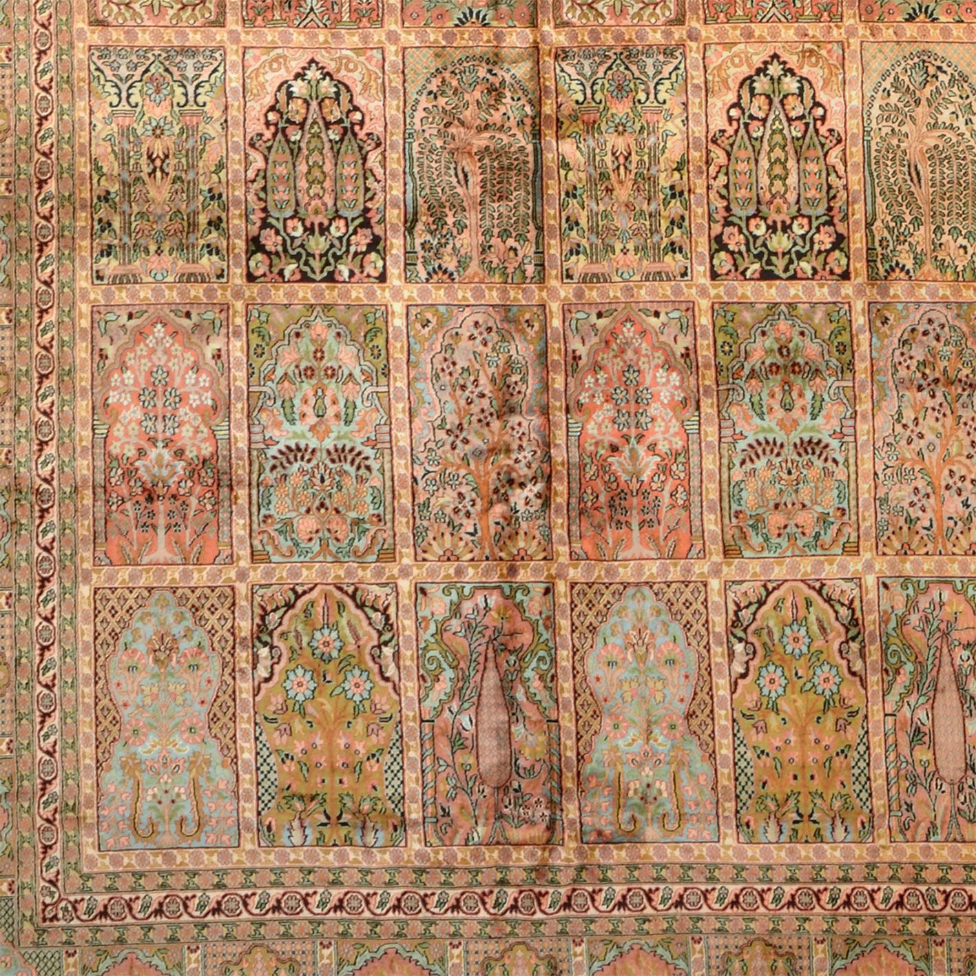 Handgeknüpfter Kashmir Orientteppich, 355 × 545 cm, Seide