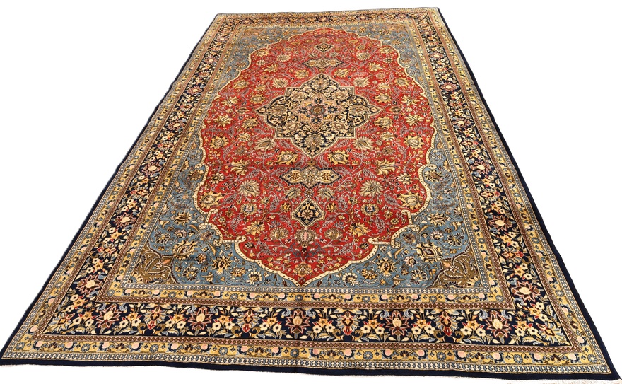 Handgeknüpfter Ghom Perserteppich, 537 × 320 cm, Wolle & Seide