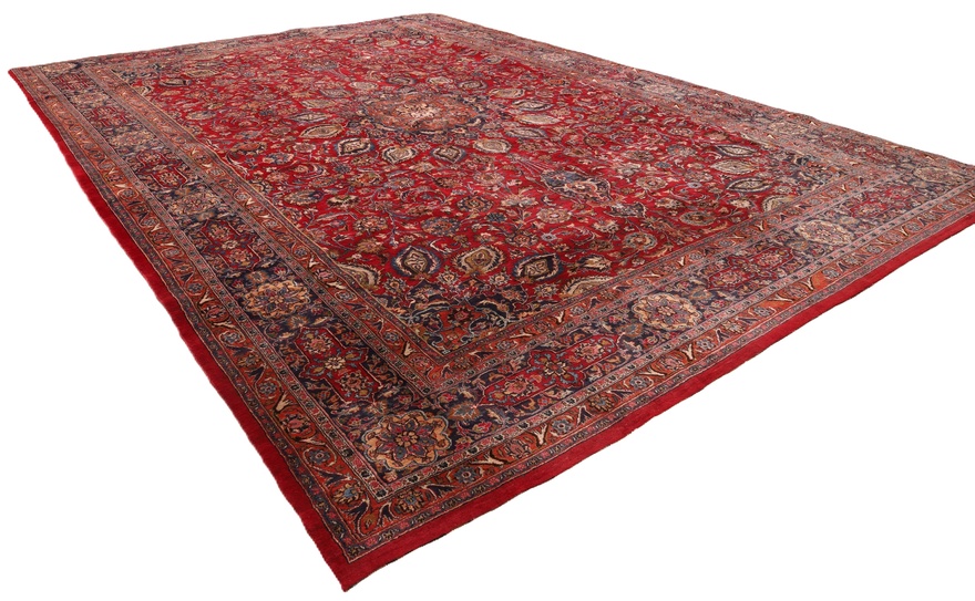 Mashhad Perserteppich 480 × 338 cm aus Wolle, handgeknüpft