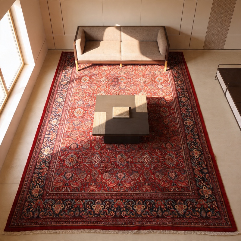 Sarough Perserteppich 526 × 345 cm aus Wolle, handgeknüpft