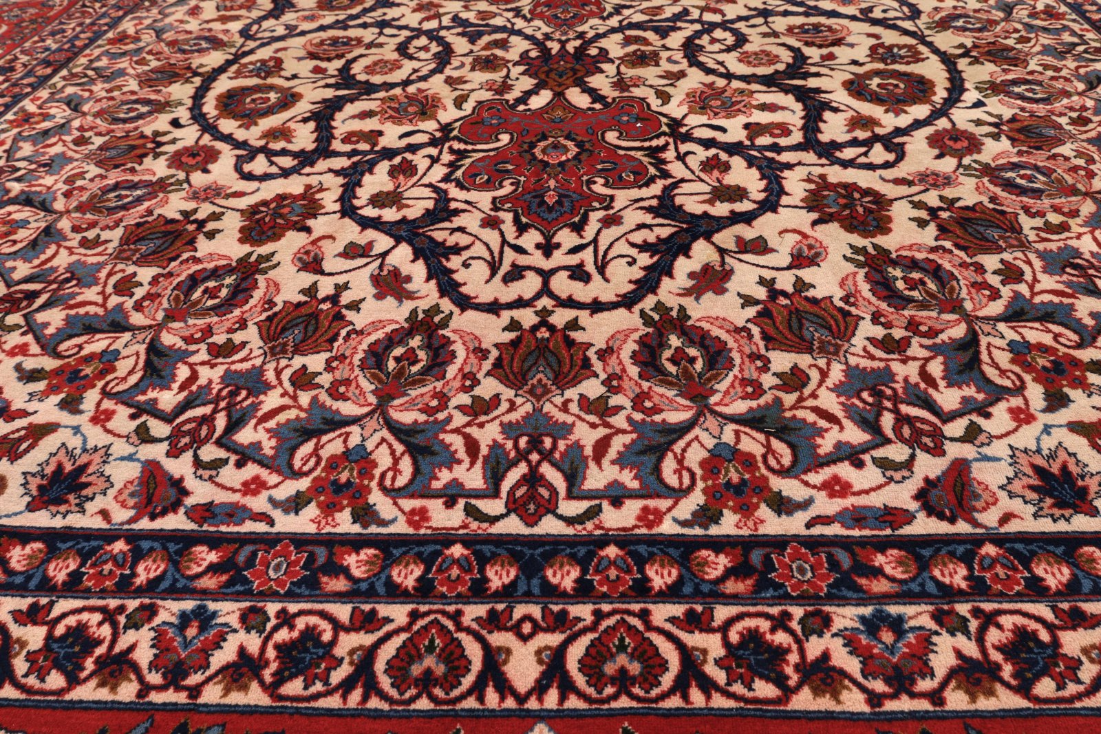 Isfahan Perserteppich antik, 454 × 296 cm, Wolle