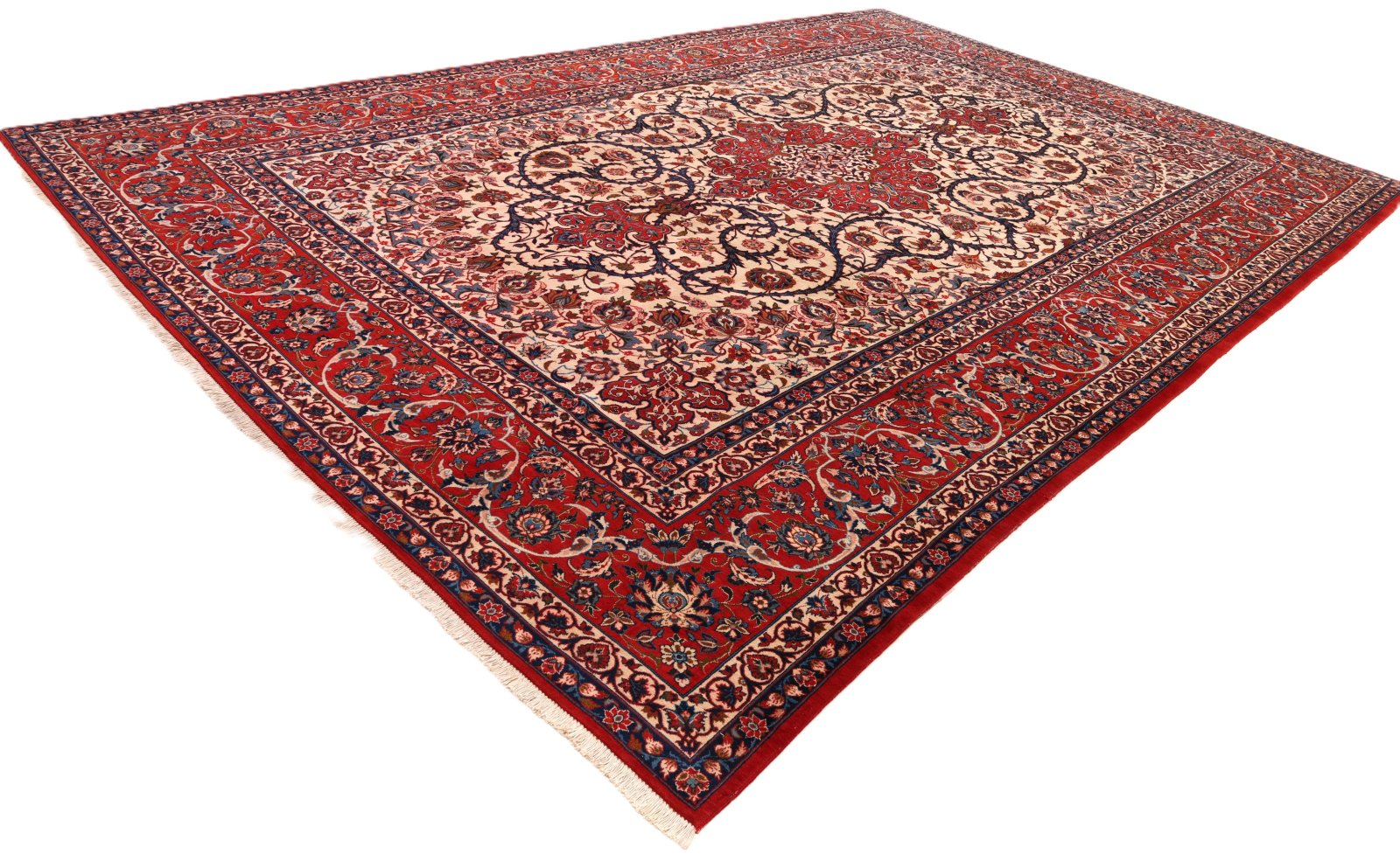 Isfahan Perserteppich antik, 454 × 296 cm, Wolle