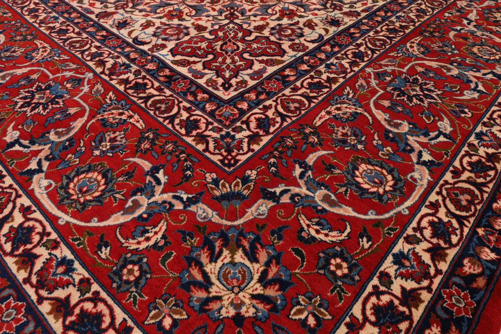 Isfahan Perserteppich antik, 454 × 296 cm, Wolle
