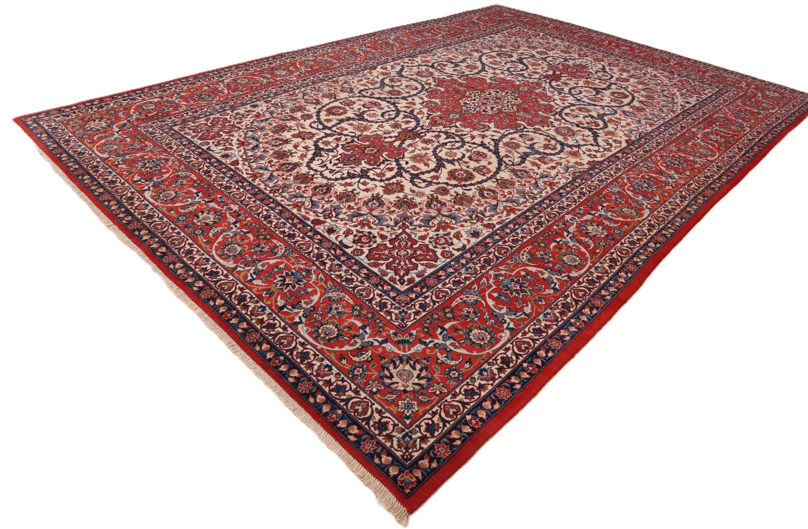 Isfahan Perserteppich antik, 454 × 296 cm, Wolle