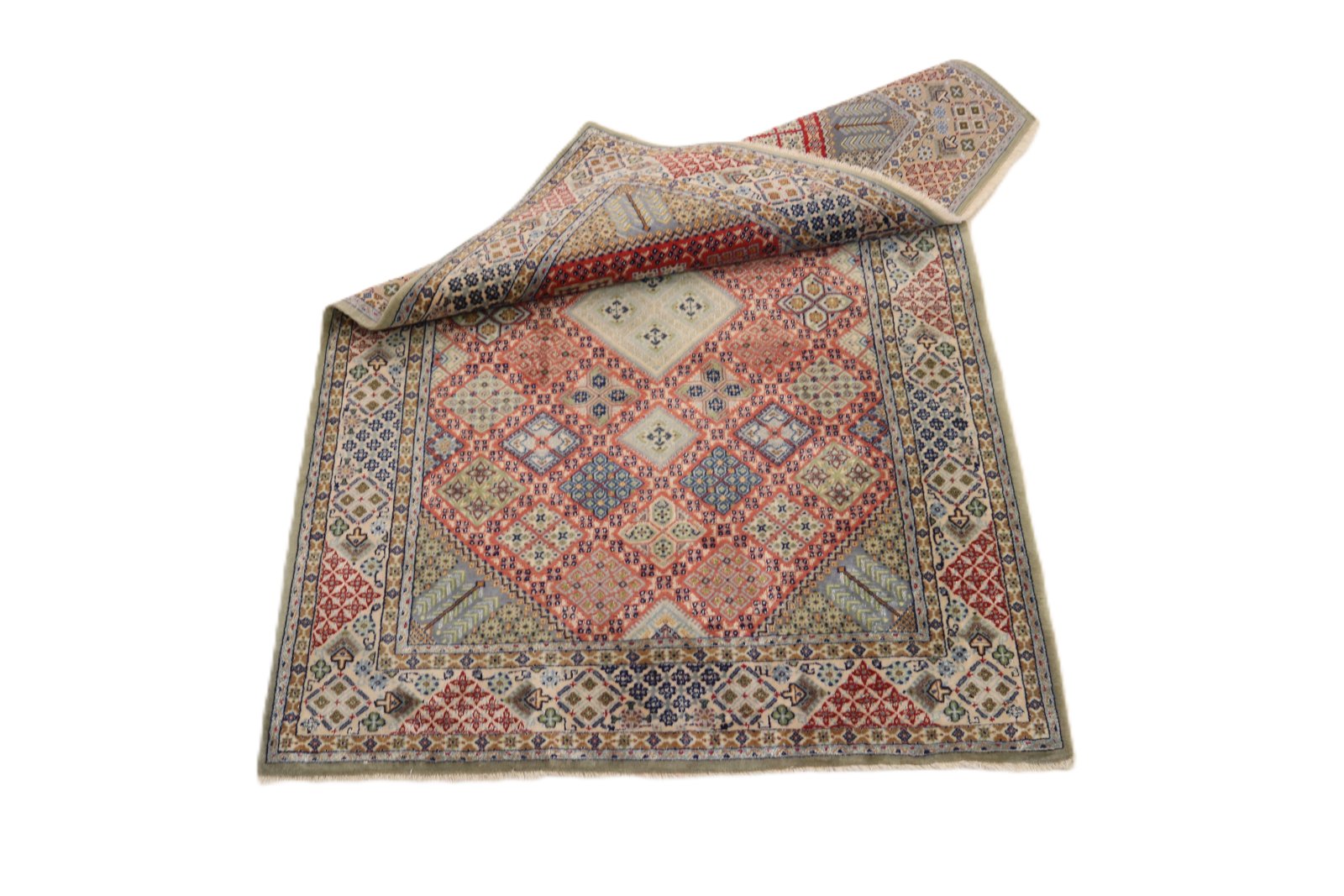 perserteppich-nain-158-x-110-cm-seide-handgeknuepft-rot-orange-7 Handgeknüpfter Nain Perserteppich 158 × 110 cm