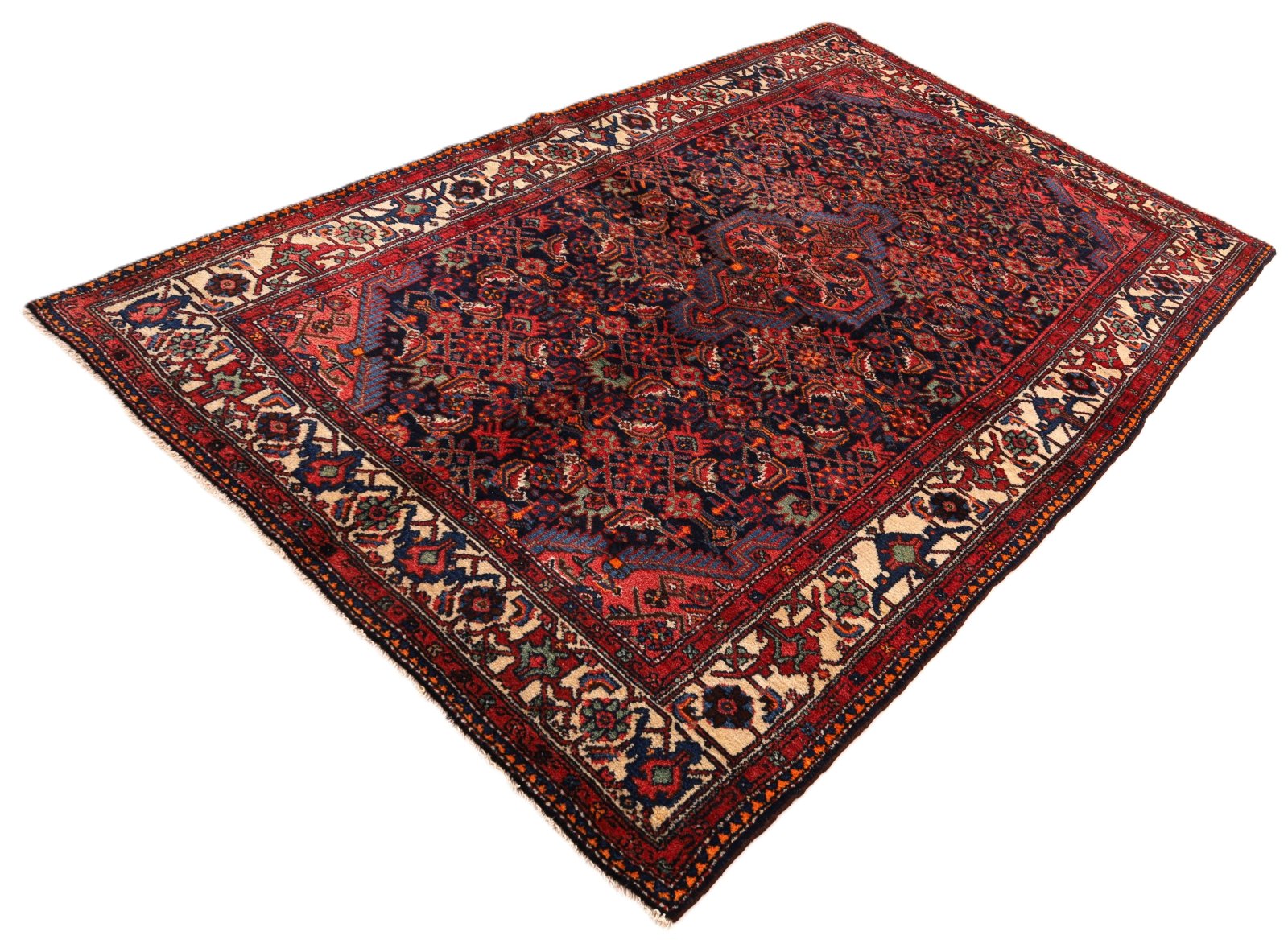Hamadan Perserteppich 220 × 135 cm aus Wolle, handgeknüpft